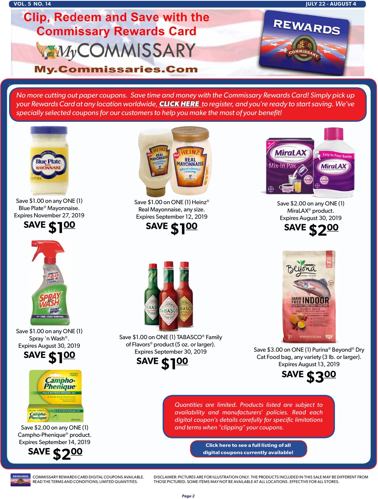 Catalogue Commissary from 07/22/2019