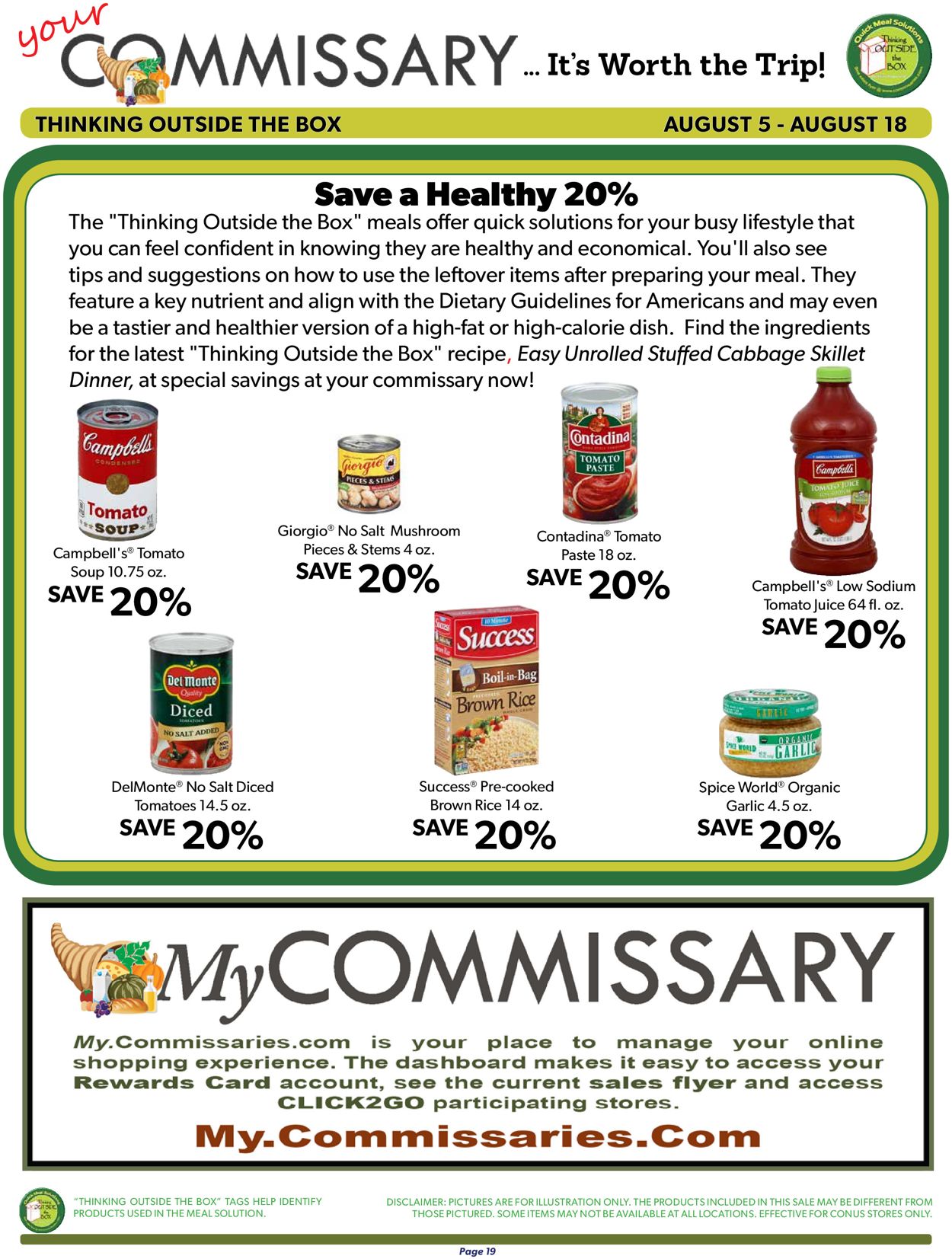 Catalogue Commissary from 08/05/2019