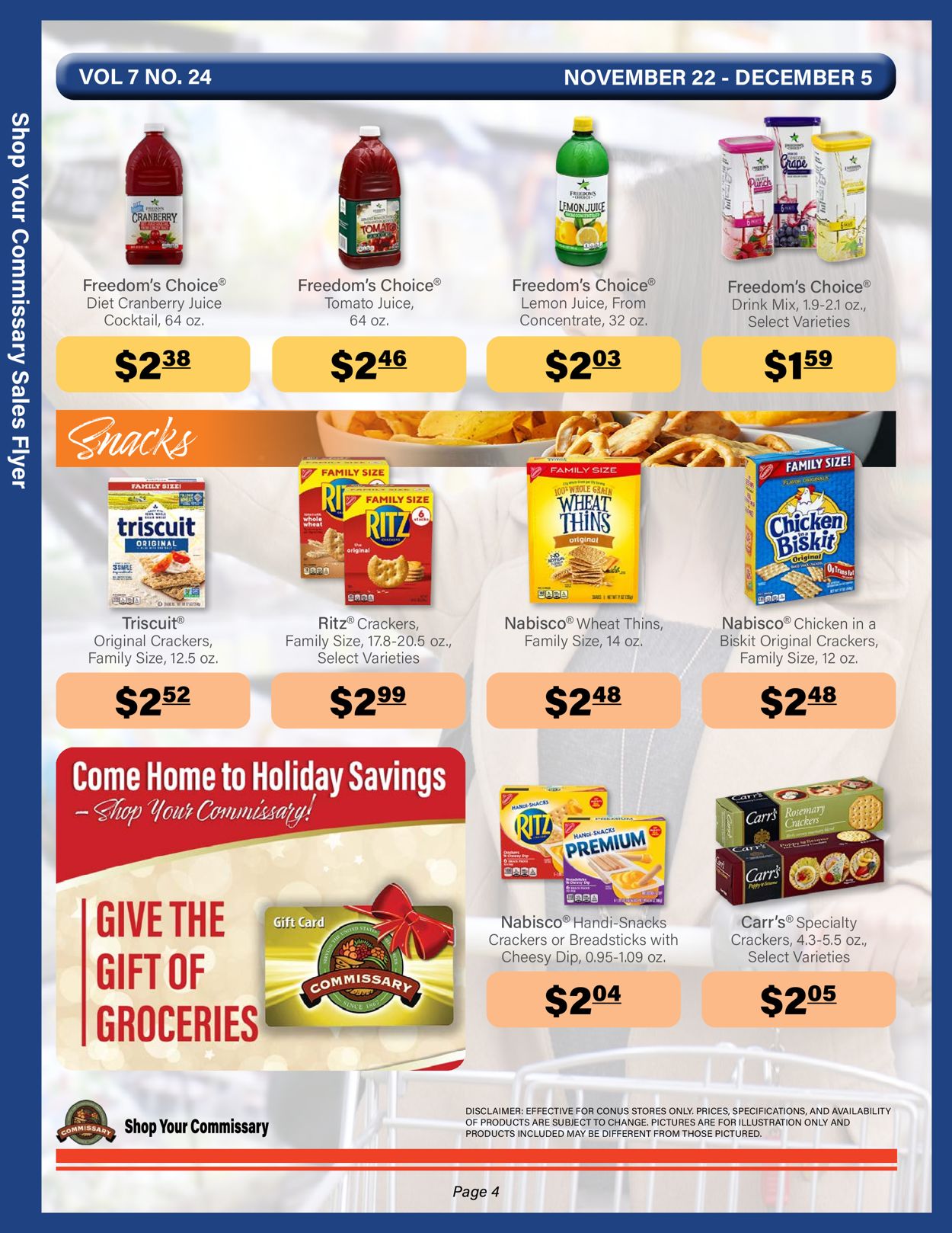 Catalogue Commissary THANKSGIVING from 11/22/2021