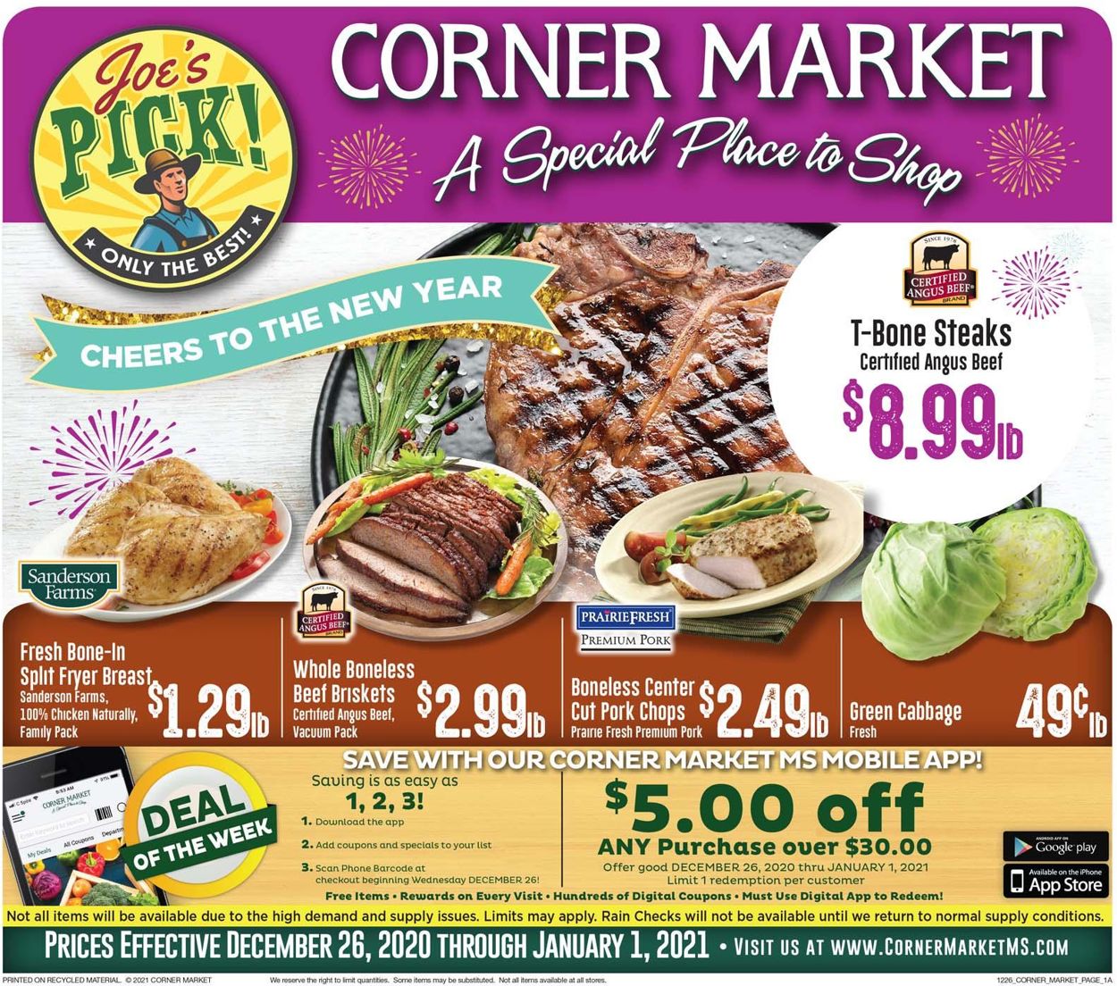 Catalogue Corner Market from 12/26/2020