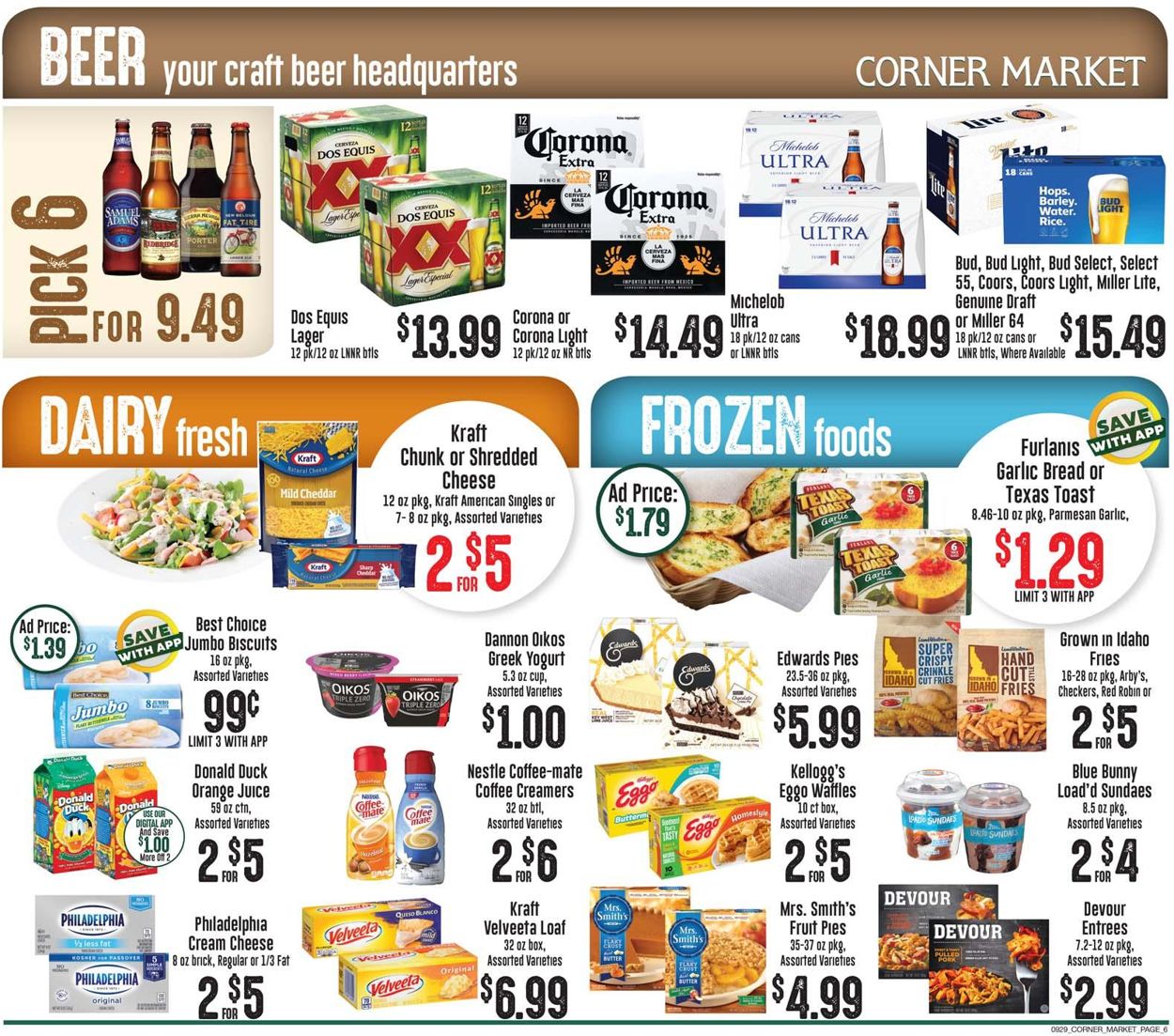 Catalogue Corner Market from 09/29/2021