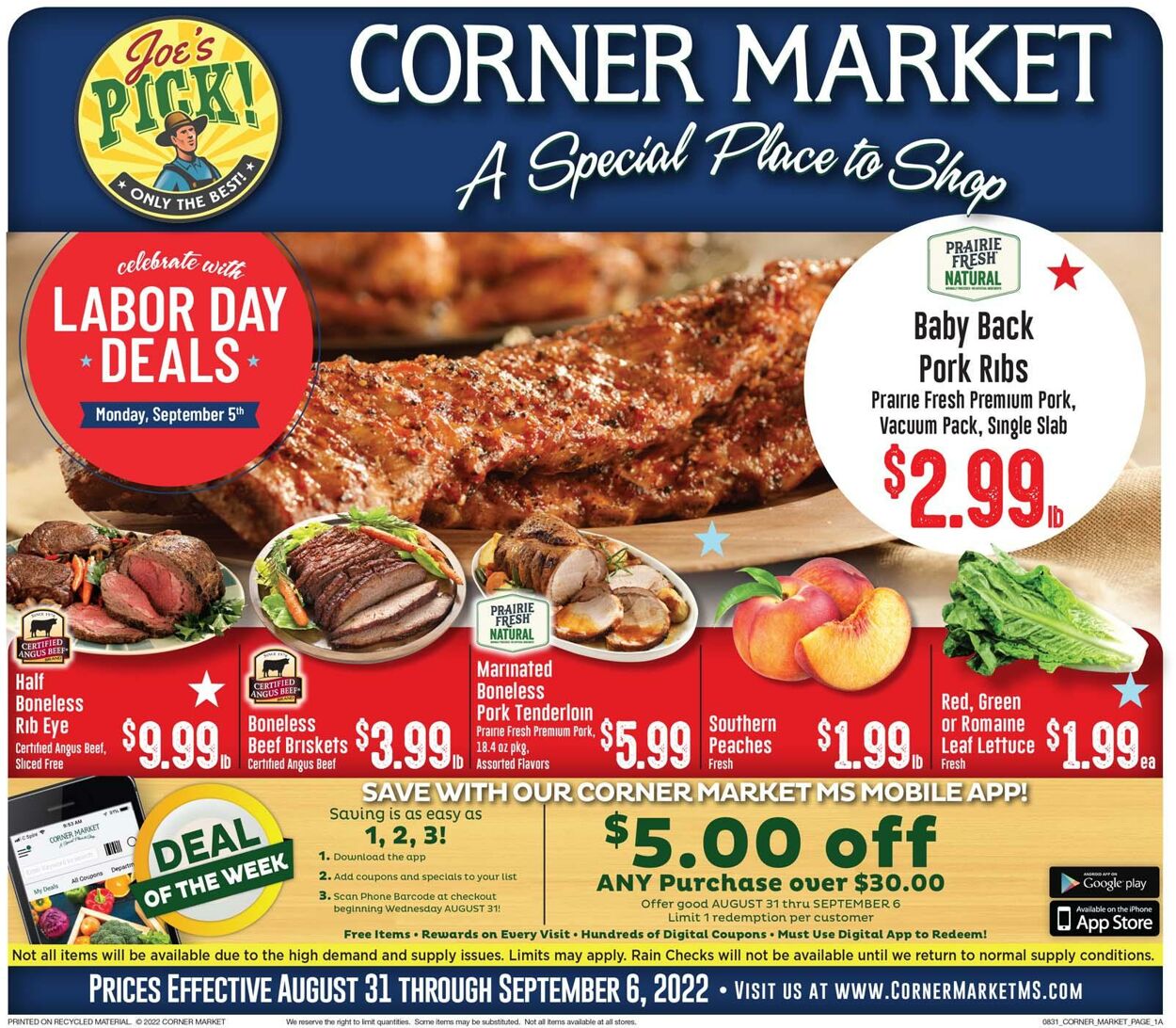 Catalogue Corner Market from 08/31/2022