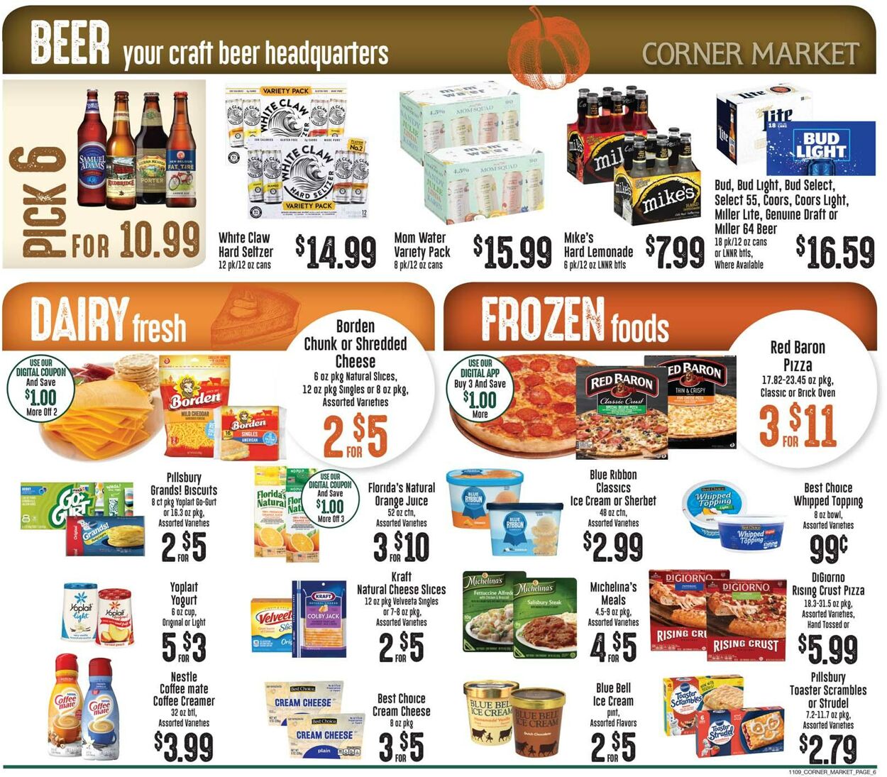 Catalogue Corner Market from 11/09/2022