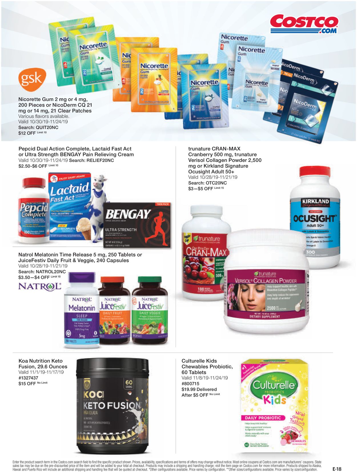 Catalogue Costco from 11/01/2019