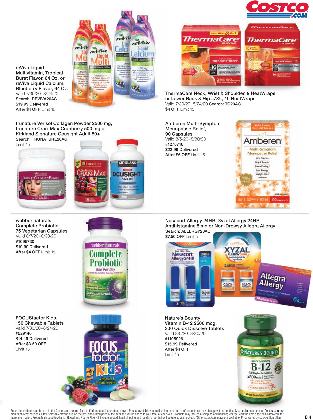 Catalogue Costco from 08/01/2020