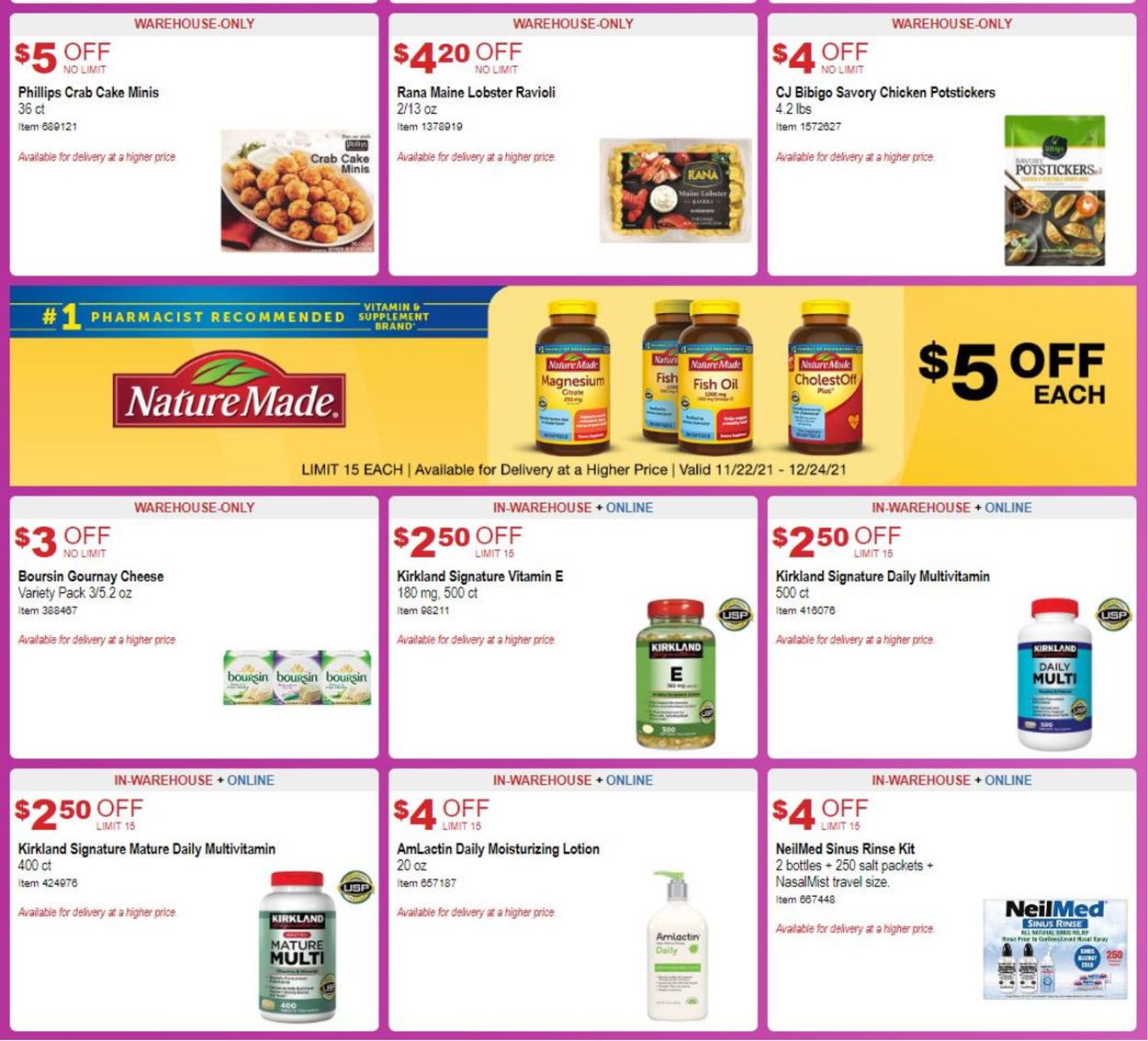 Catalogue Costco from 11/22/2021
