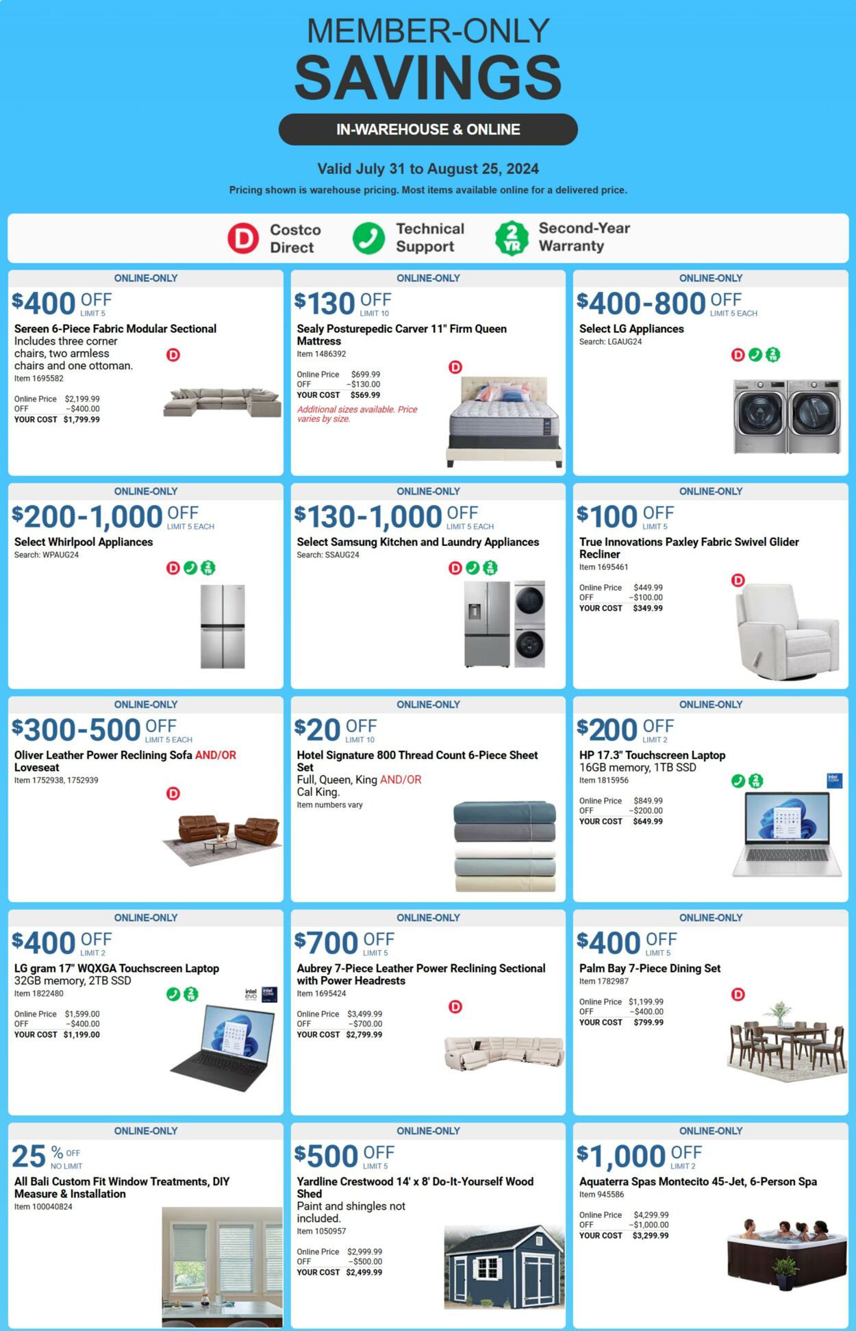 Catalogue Costco from 07/31/2024