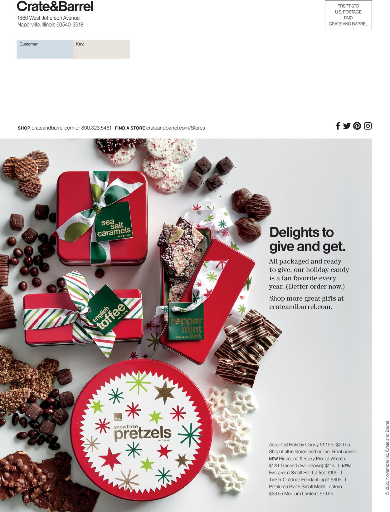 Catalogue Crate & Barrel Holiday2020 from 11/01/2020