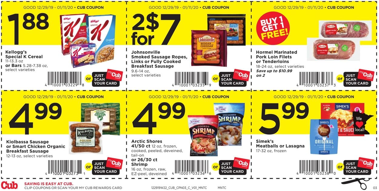 Catalogue Cub Foods from 12/29/2019