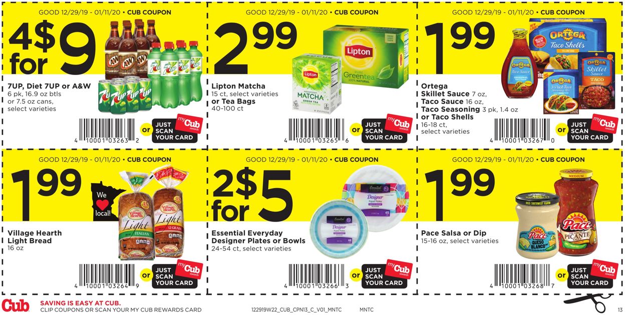 Catalogue Cub Foods from 12/29/2019