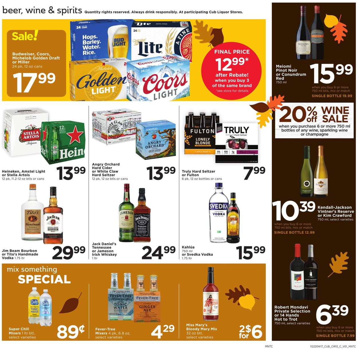Catalogue Cub Foods Thanksgiving 2020 from 11/22/2020