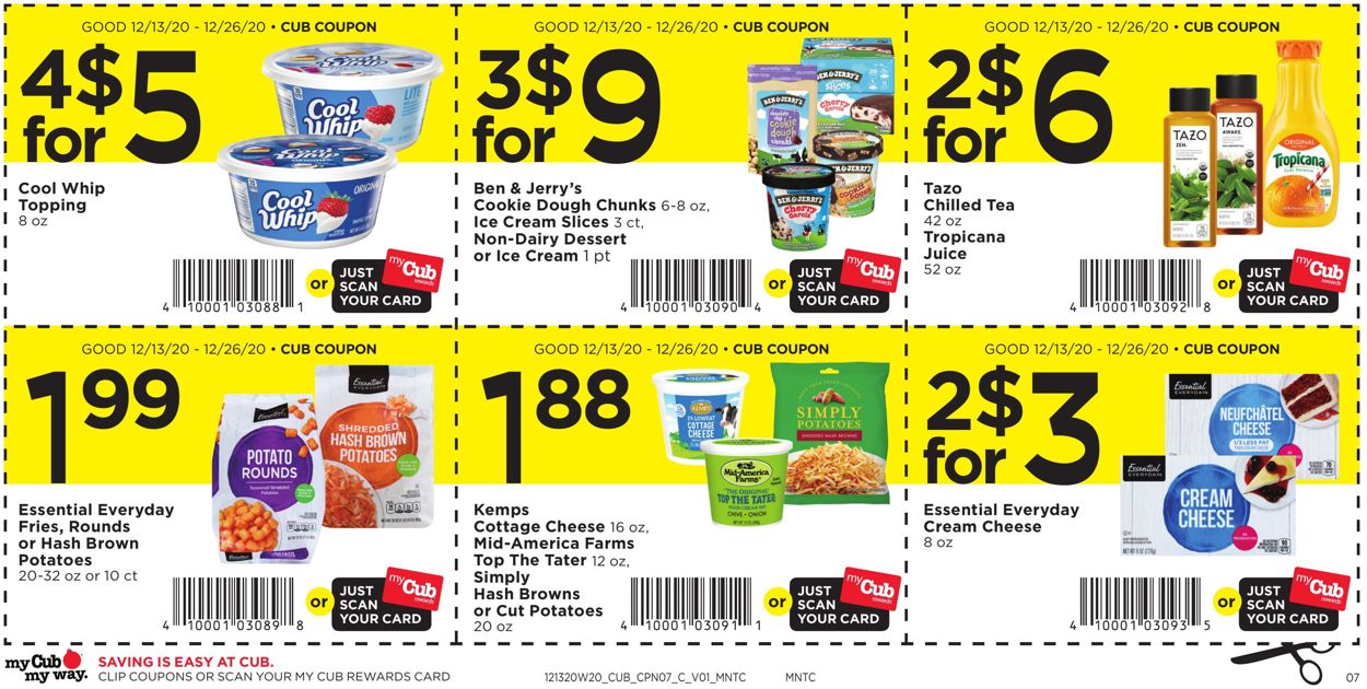 Catalogue Cub Foods Coupon Savings 2020 from 12/13/2020