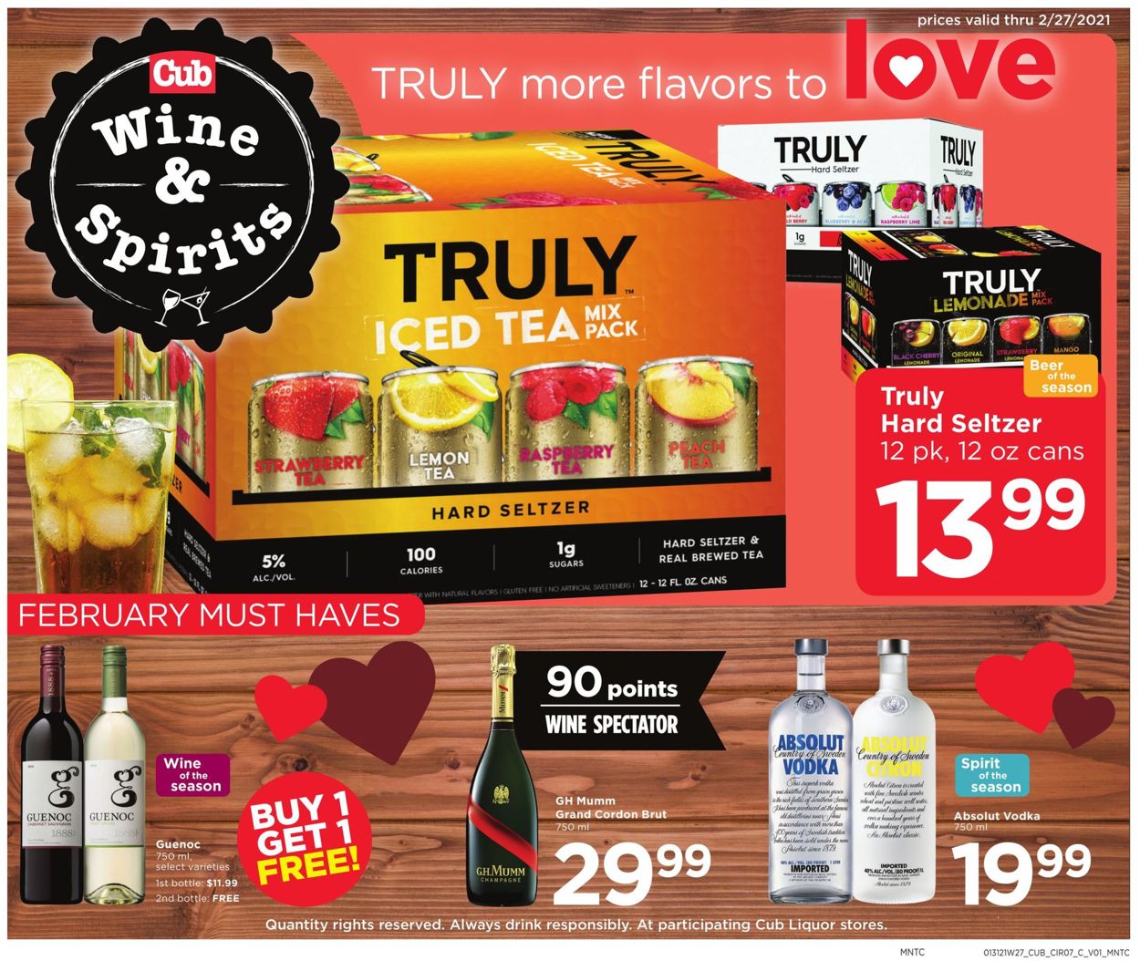 Catalogue Cub Foods Liquor Ad 2021 from 01/31/2021