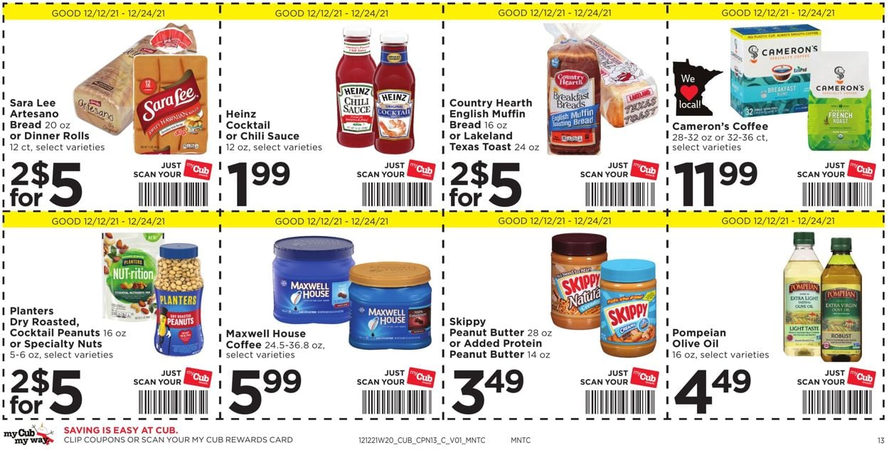 Catalogue Cub Foods HOLIDAY 2021 from 12/12/2021