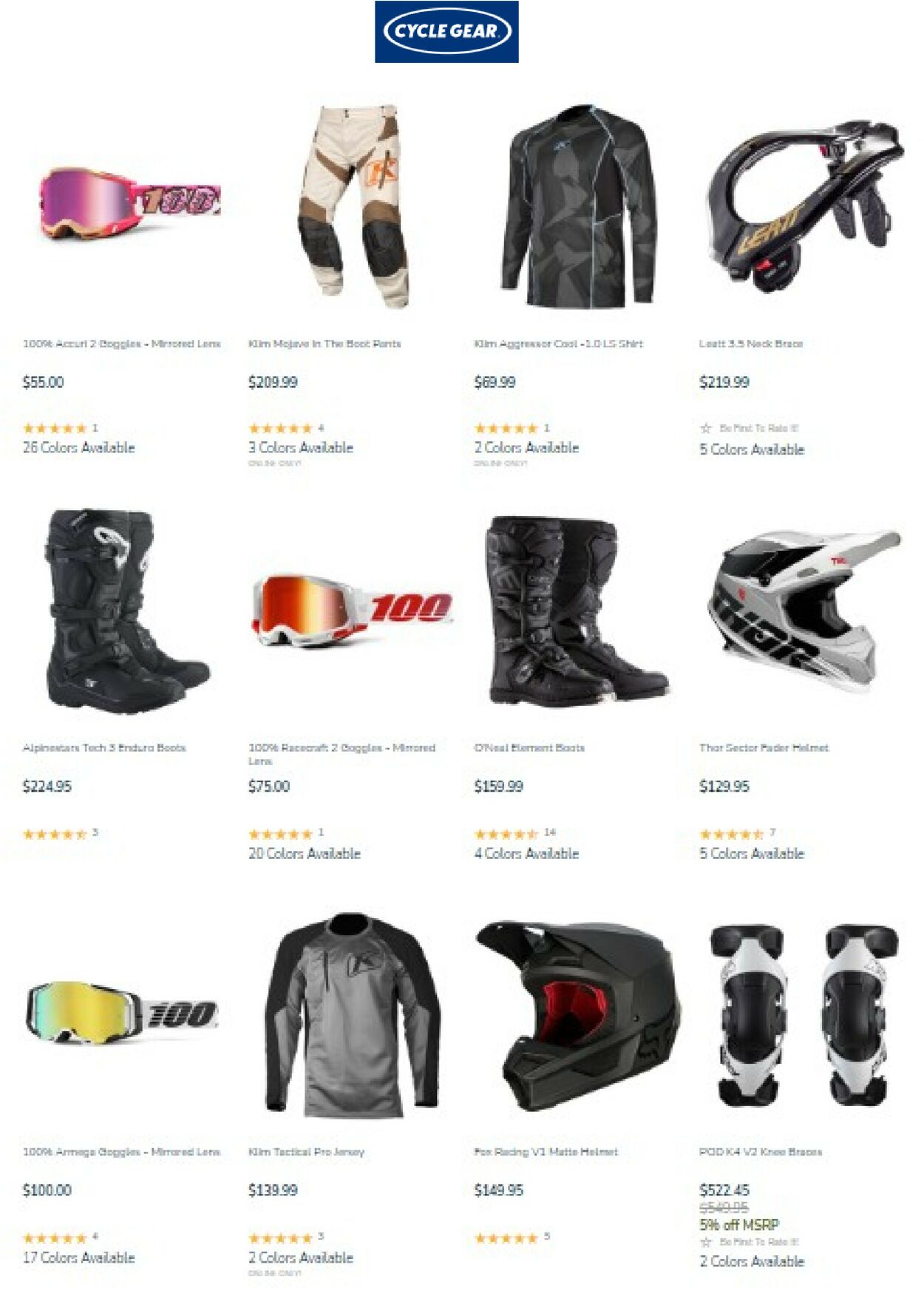 Catalogue Cycle Gear from 09/23/2022