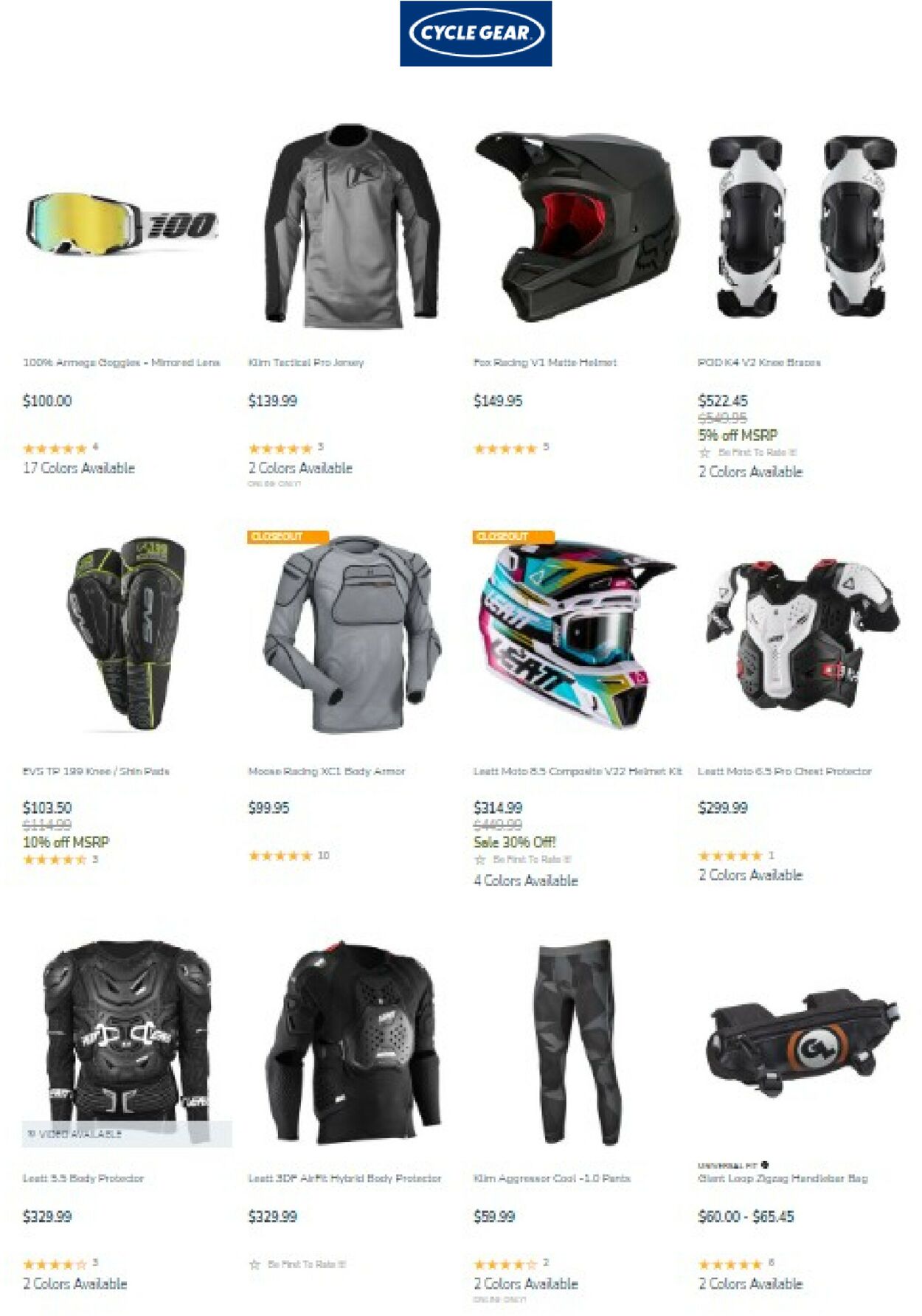 Catalogue Cycle Gear from 09/23/2022