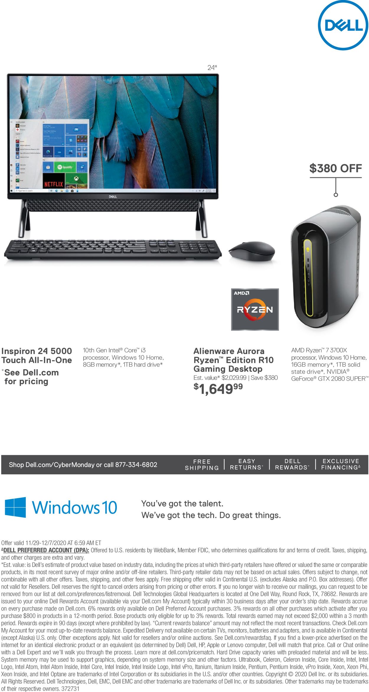 Catalogue Dell Cyber Monday 2020 from 11/29/2020