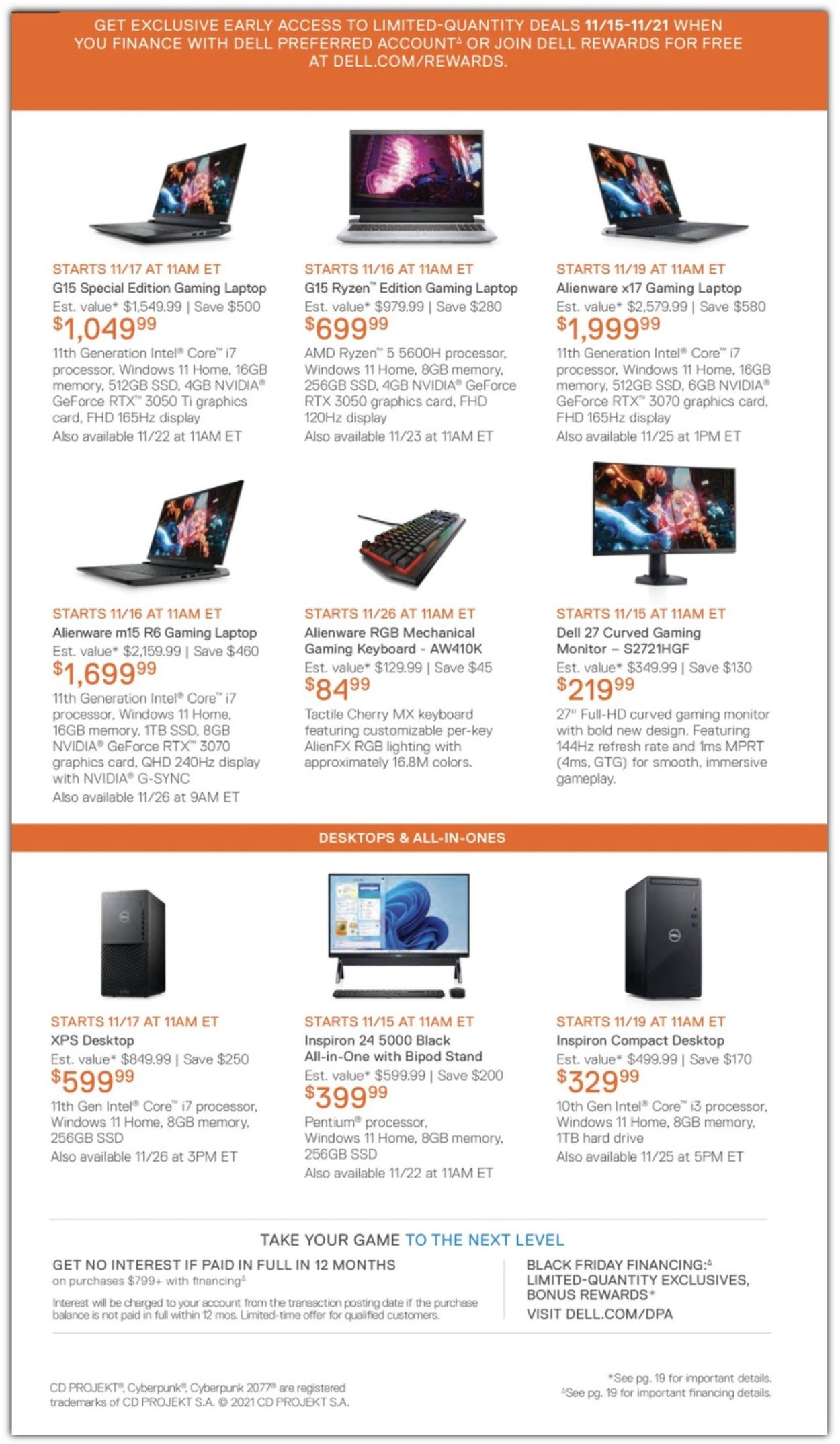 Catalogue Dell CYBER MONDAY 2021 from 11/15/2021