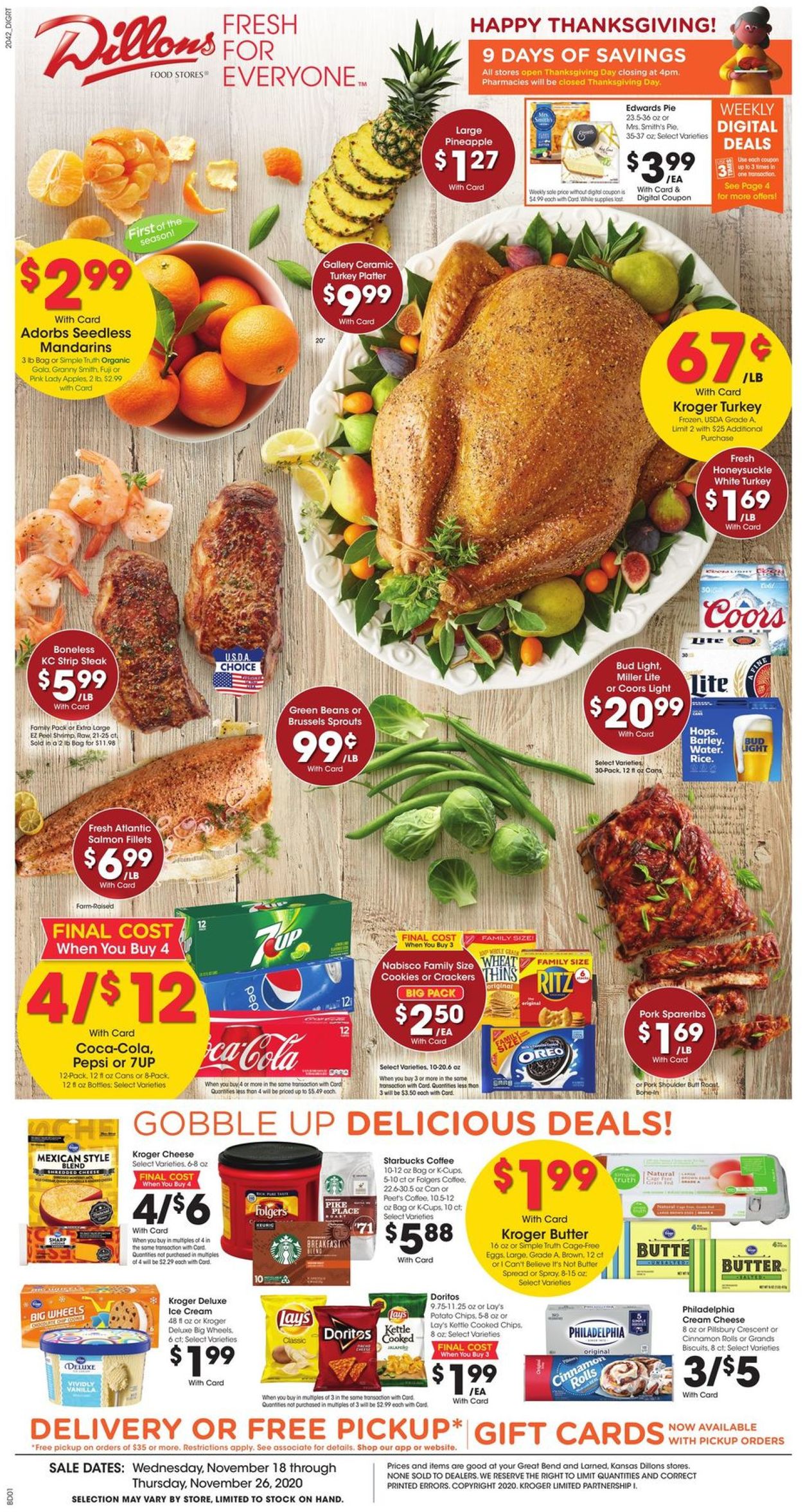 Catalogue Dillons Thanksgiving ad 2020 from 11/18/2020