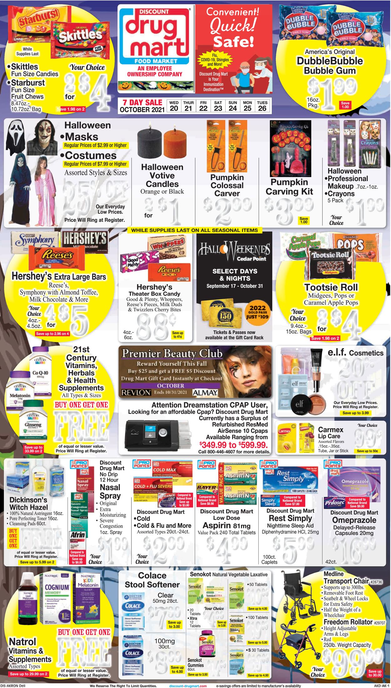 Catalogue Discount Drug Mart Halloween 2021 from 10/20/2021
