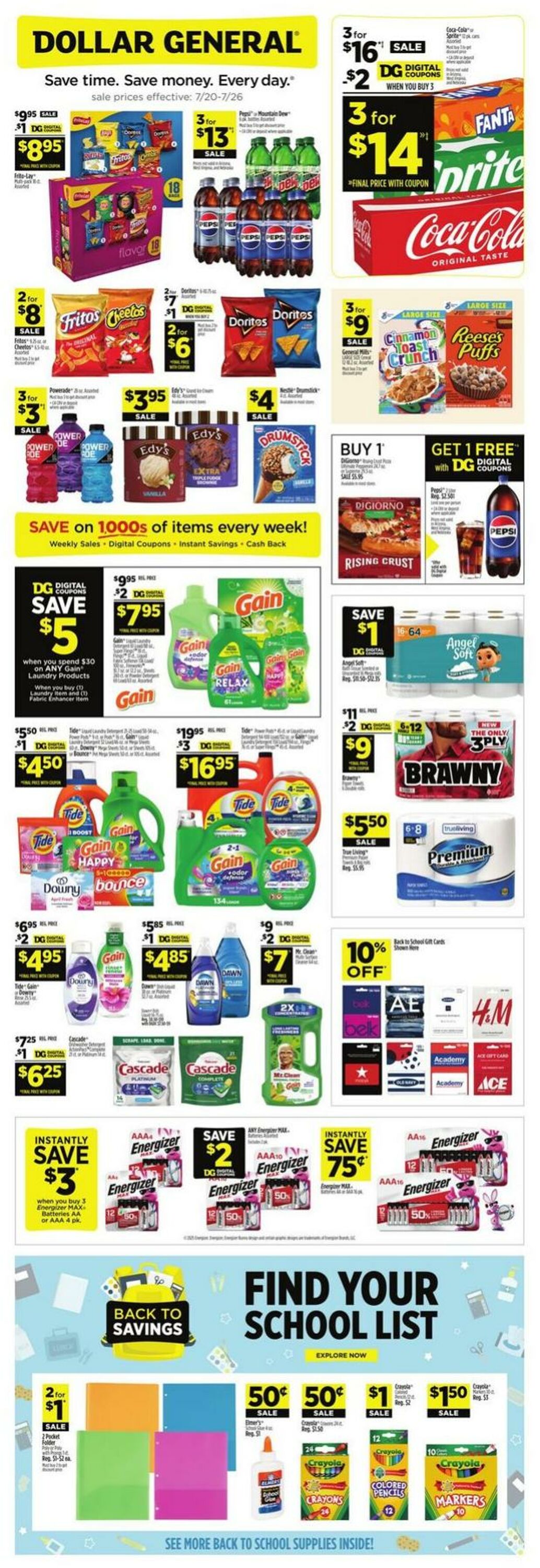 Catalogue Dollar General from 07/20/2025