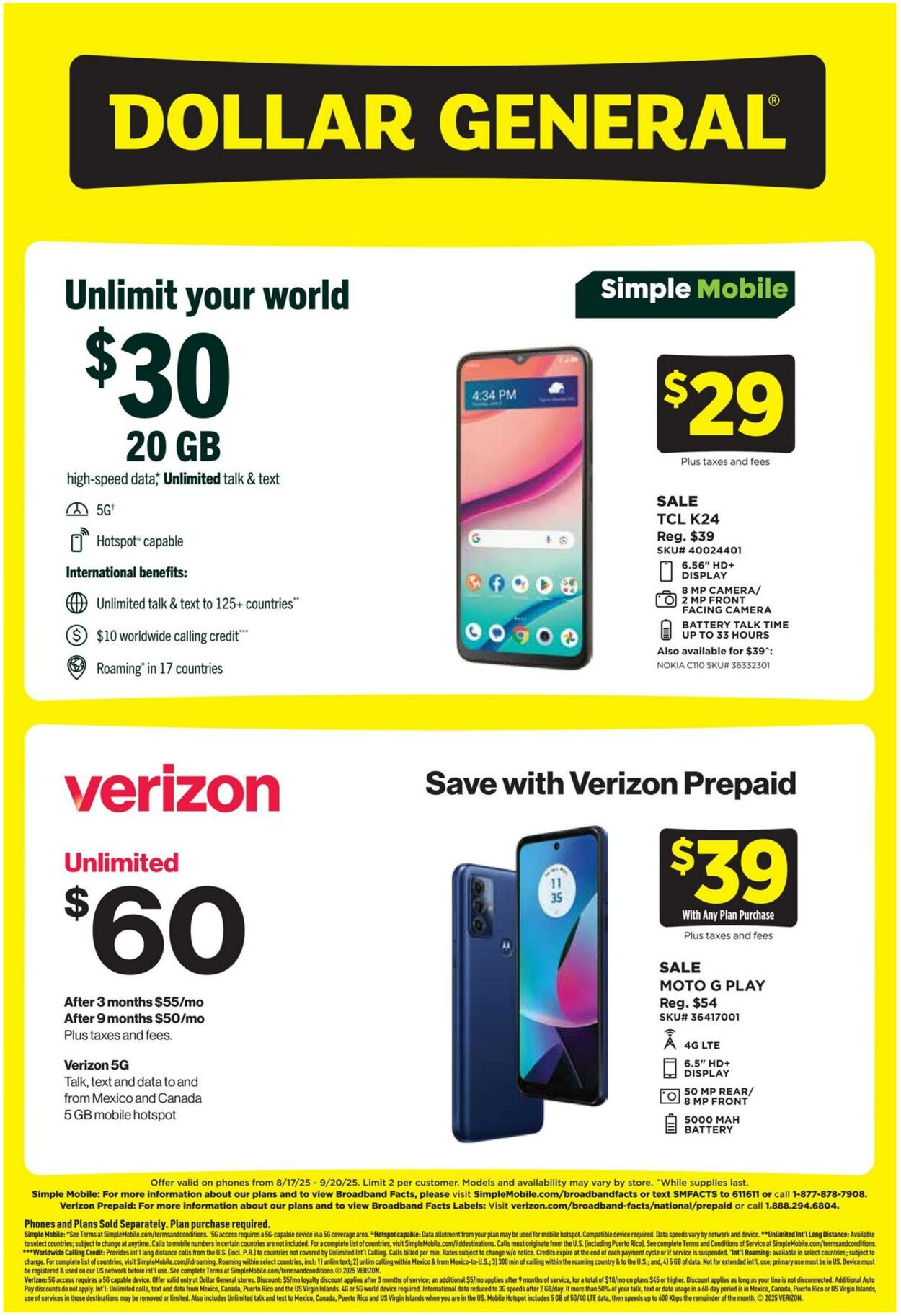 Catalogue Dollar General from 08/17/2025