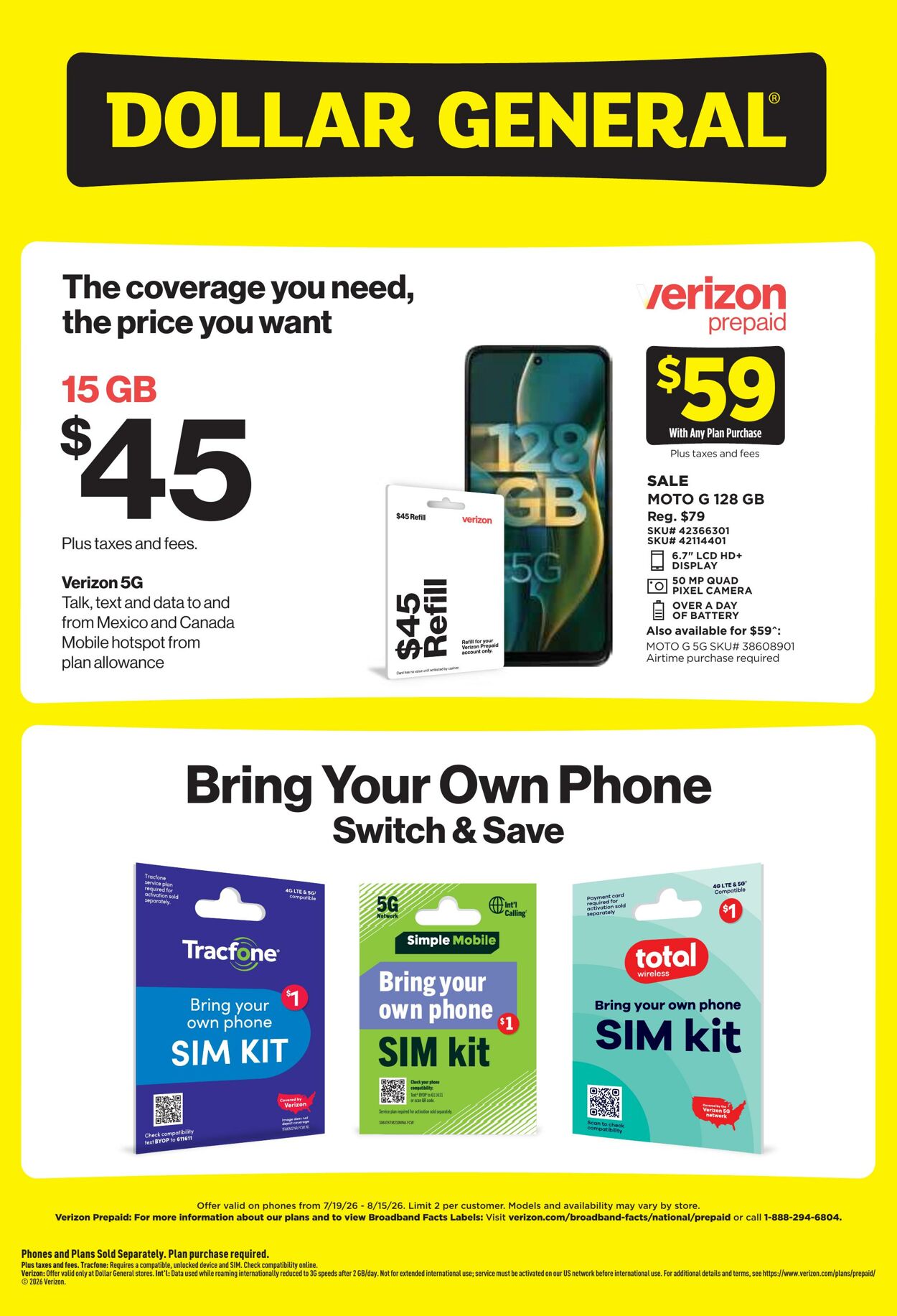 Catalogue Dollar General from 07/19/2026