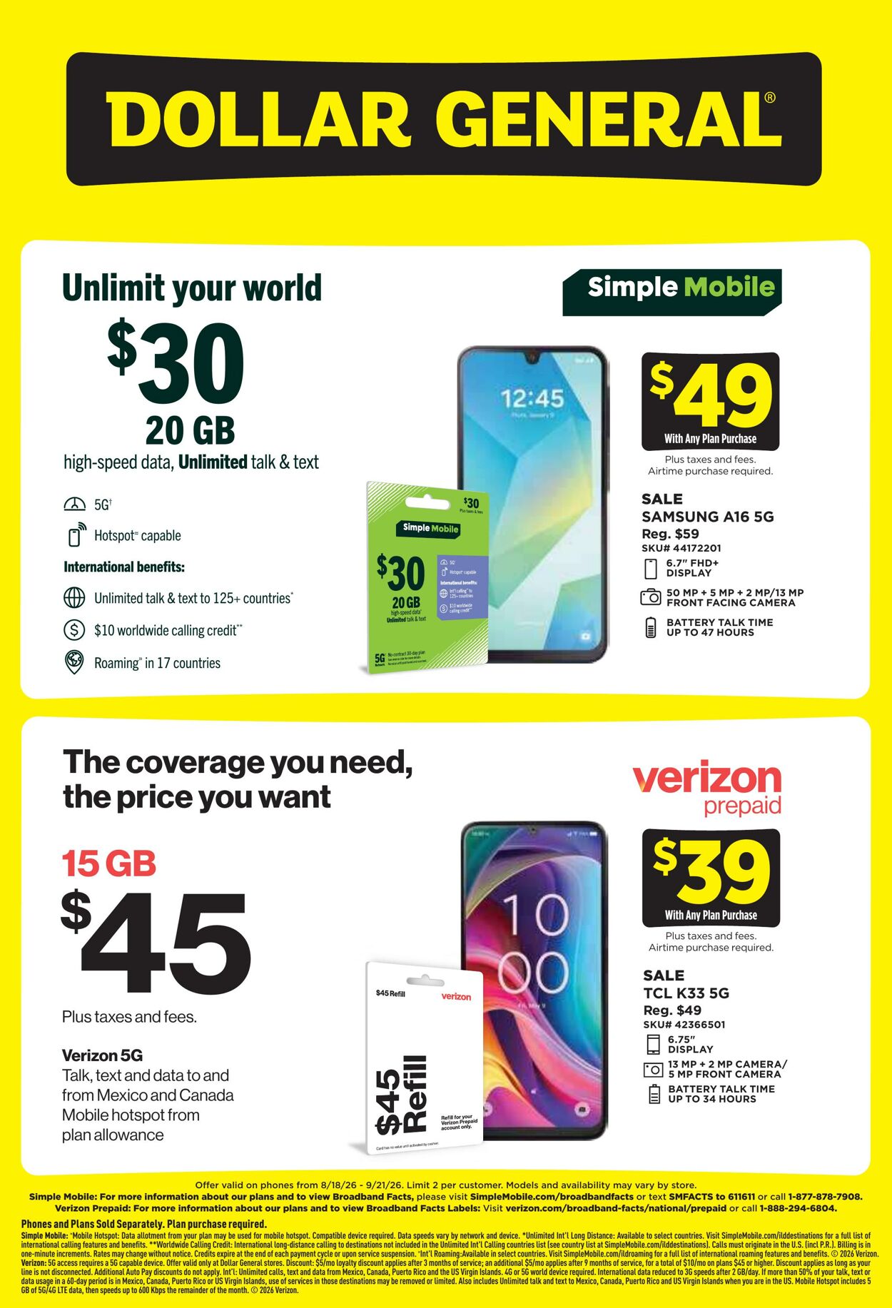 Catalogue Dollar General from 08/16/2026