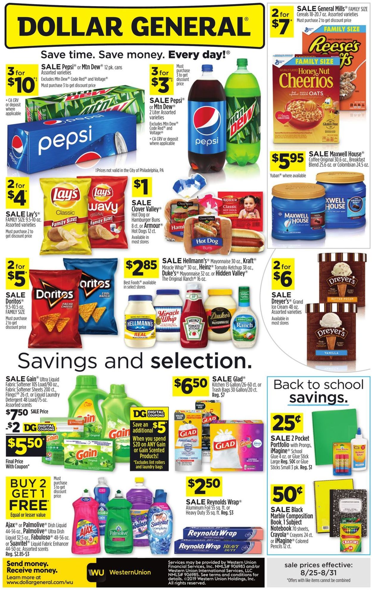 Catalogue Dollar General from 08/25/2019