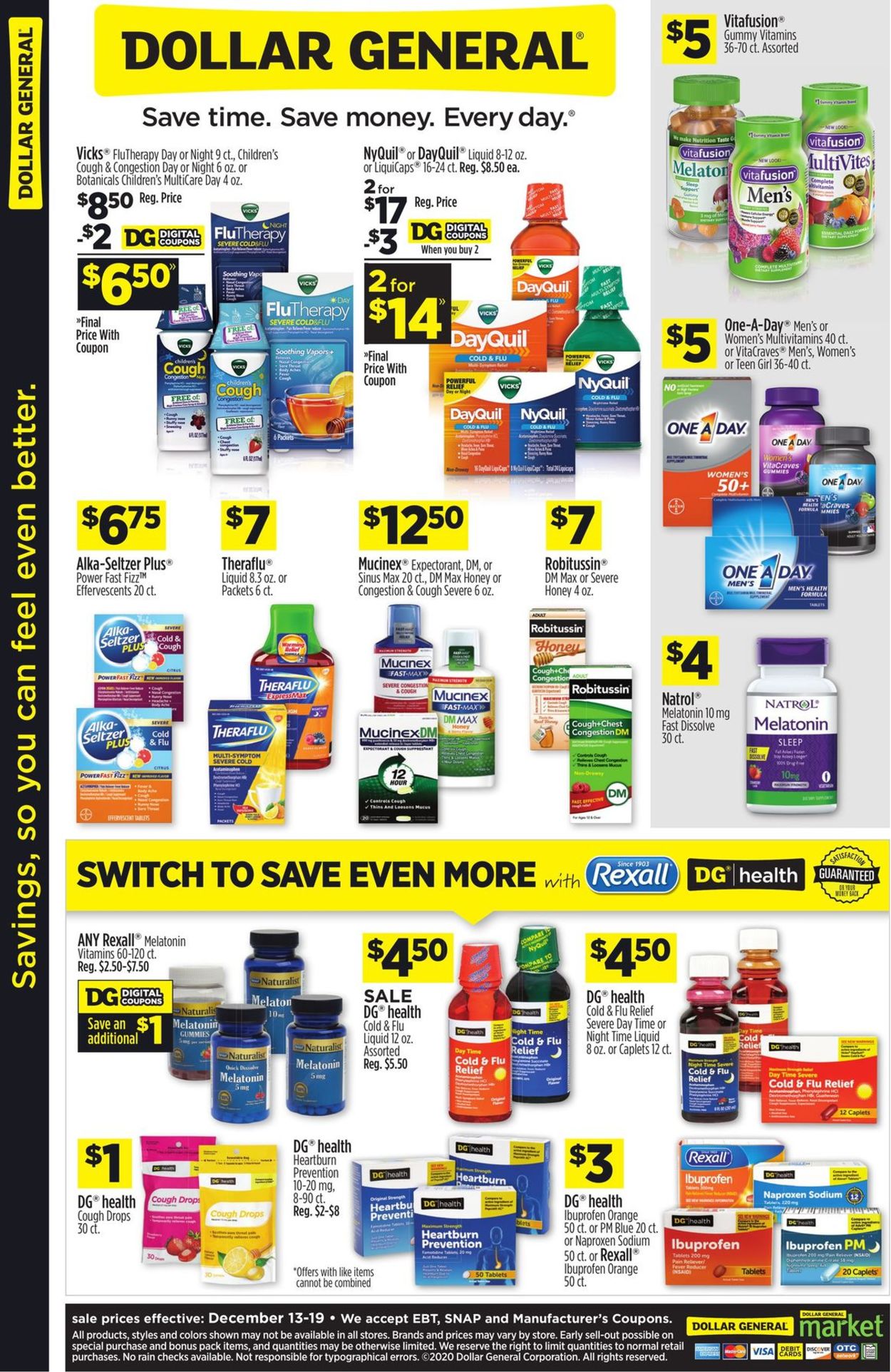 Catalogue Dollar General Last minute deals 2020 from 12/13/2020