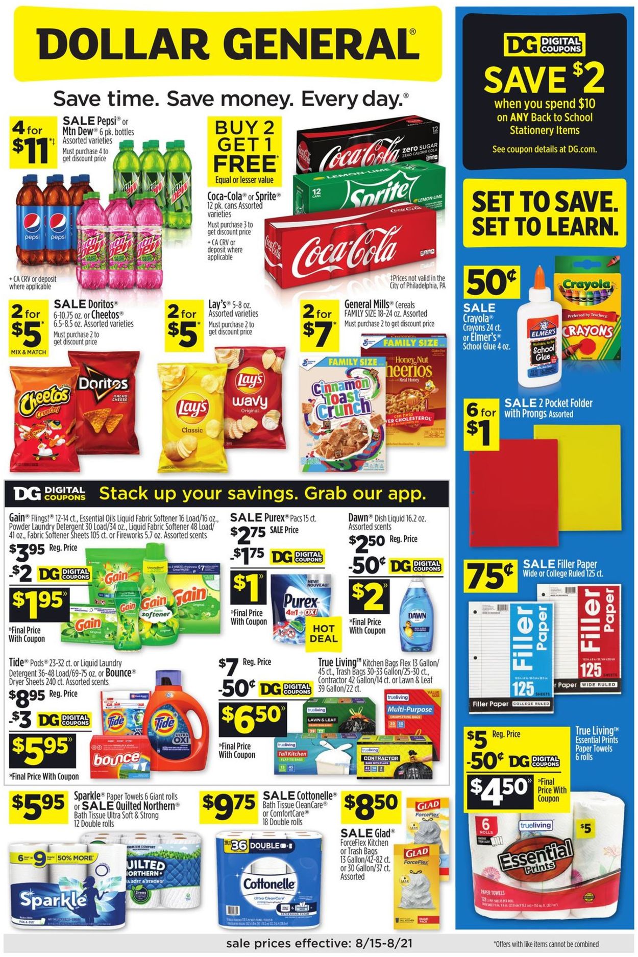 Catalogue Dollar General from 08/15/2021