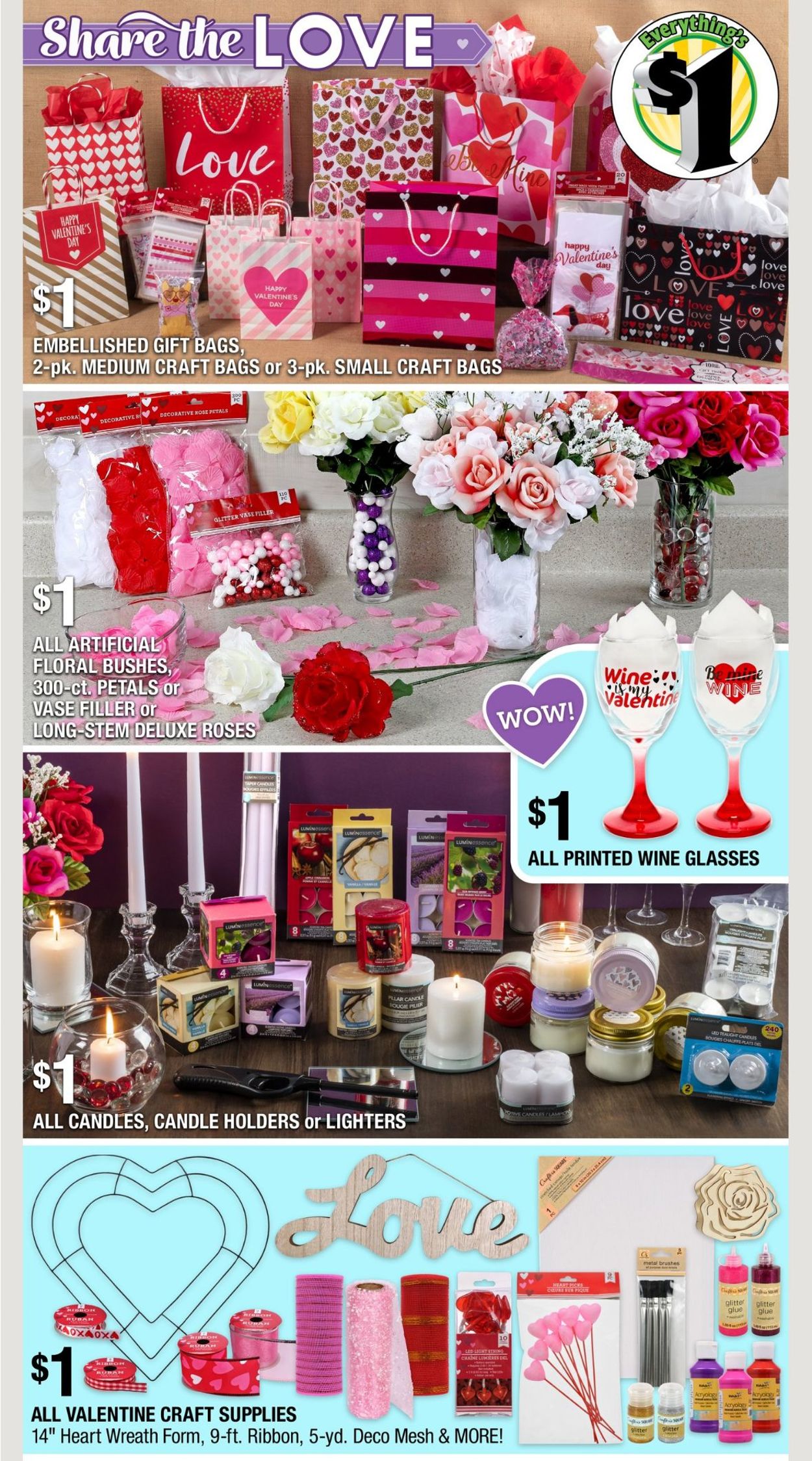 Catalogue Dollar Tree Valentine’s Day 2021 from 01/24/2021