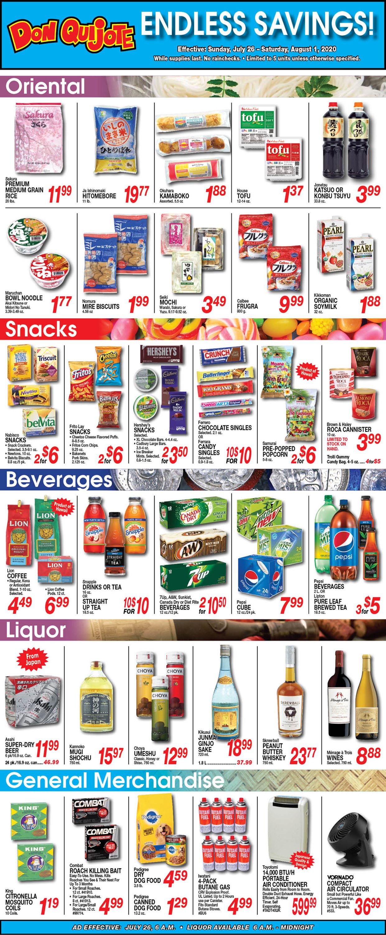 Catalogue Don Quijote Hawaii from 07/26/2020