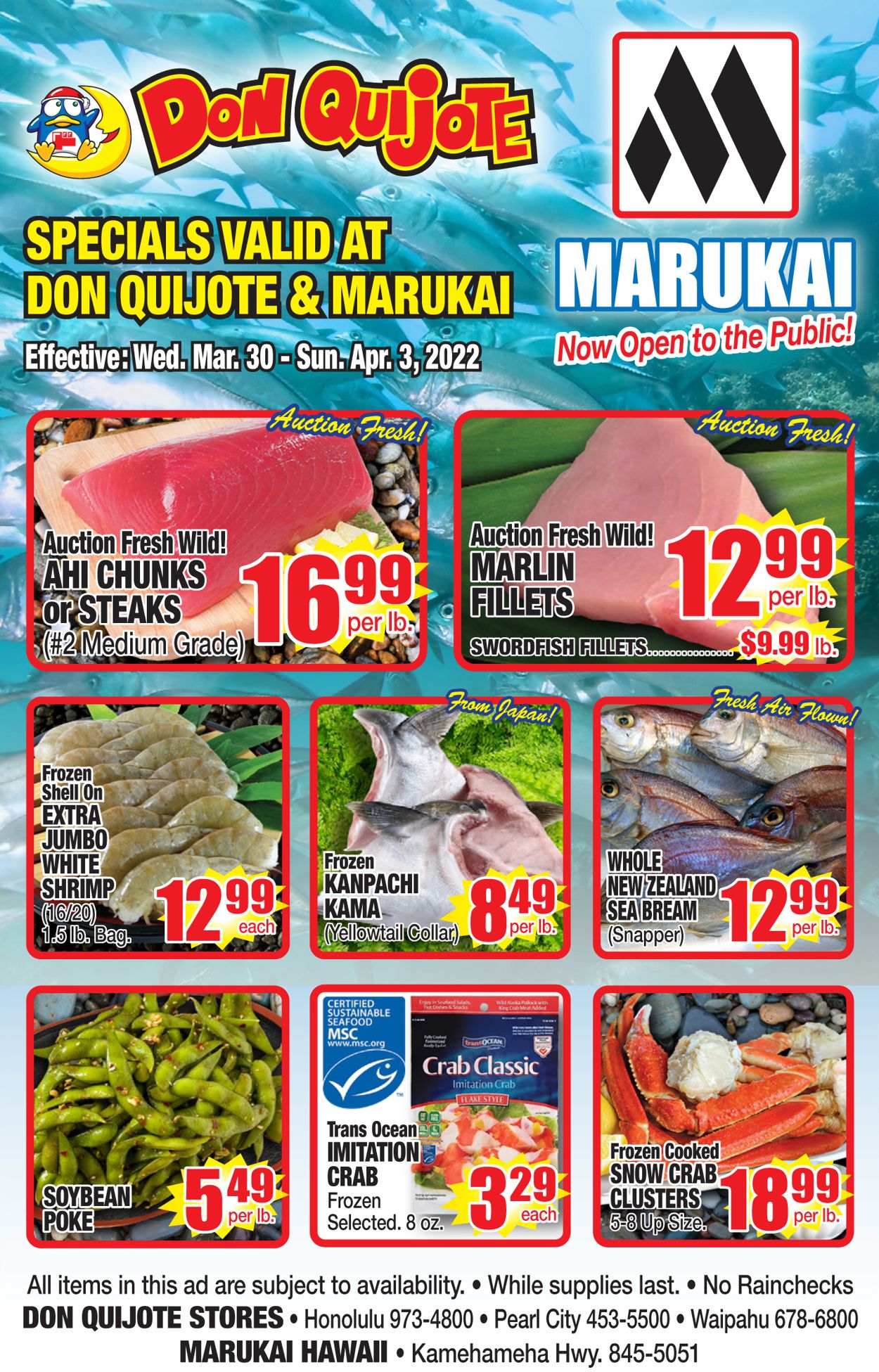 Catalogue Don Quijote Hawaii from 03/30/2022