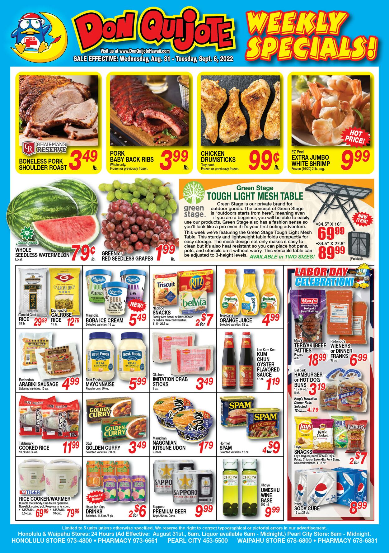 Catalogue Don Quijote Hawaii from 08/31/2022