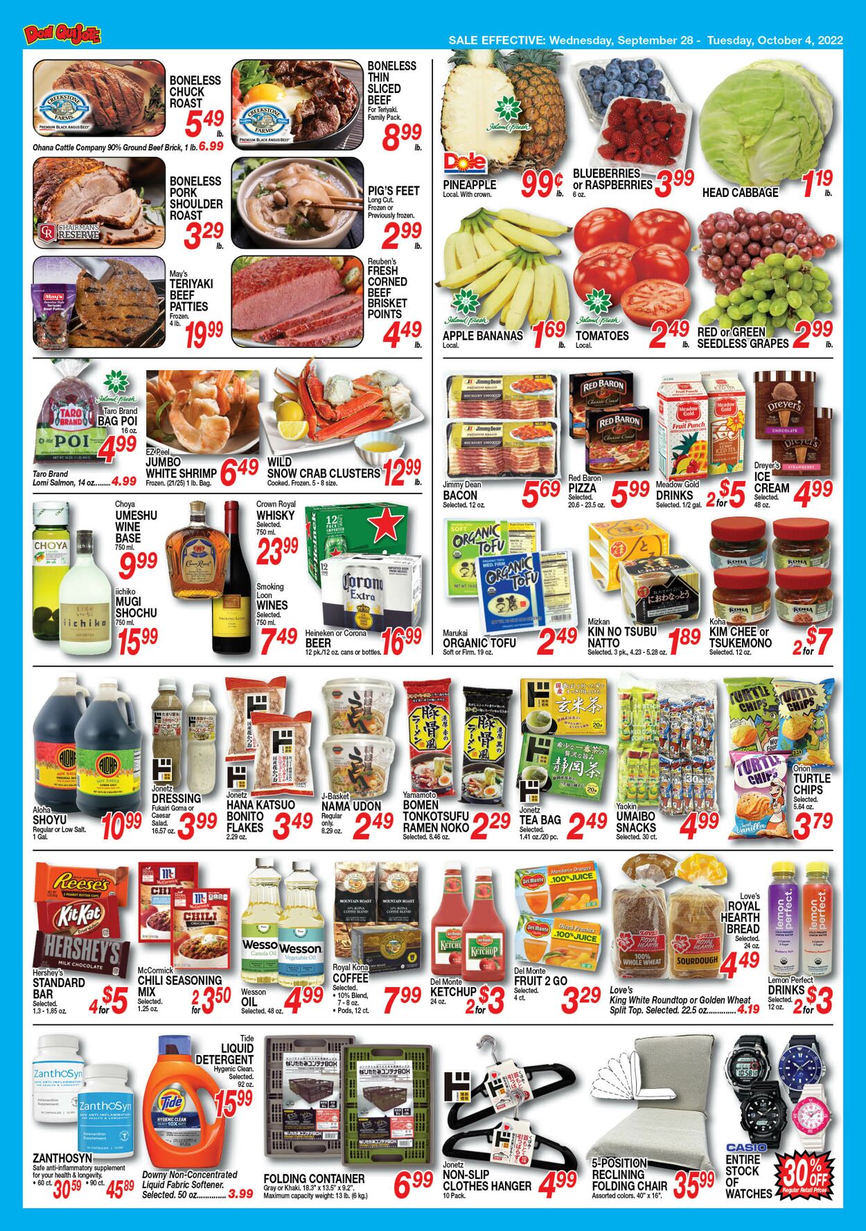 Catalogue Don Quijote Hawaii from 09/28/2022