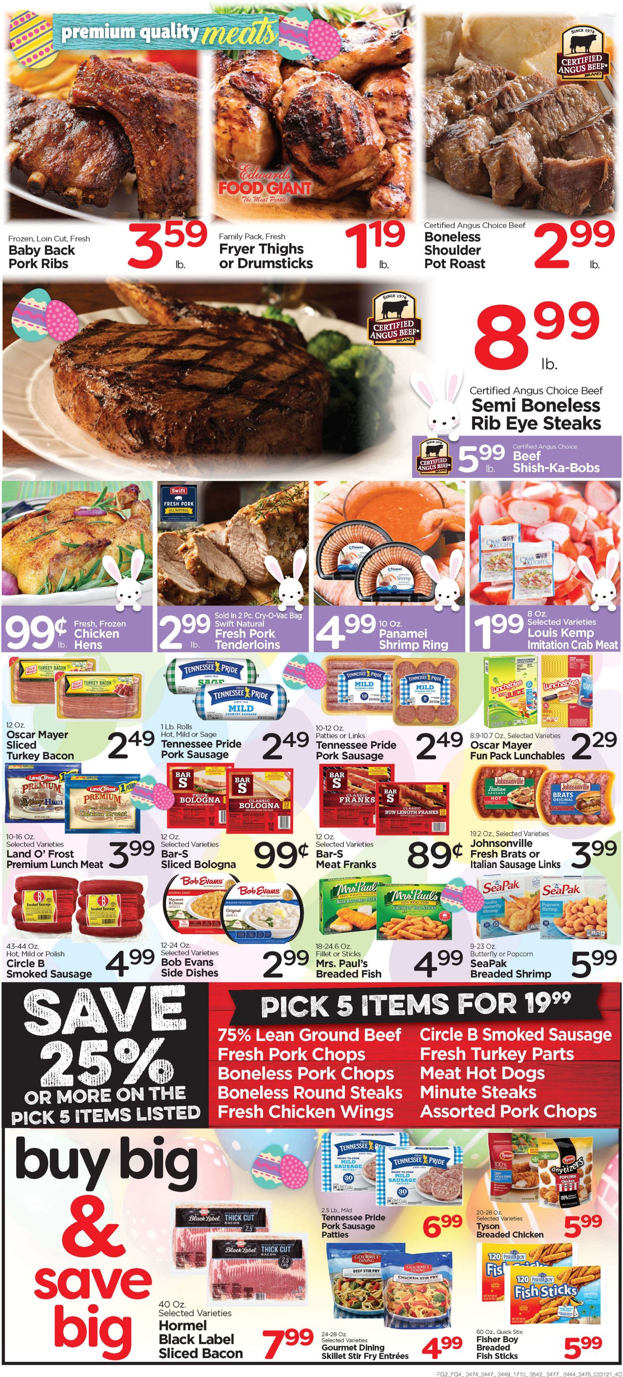 Catalogue Edwards Food Giant Easter 2021 ad from 03/31/2021