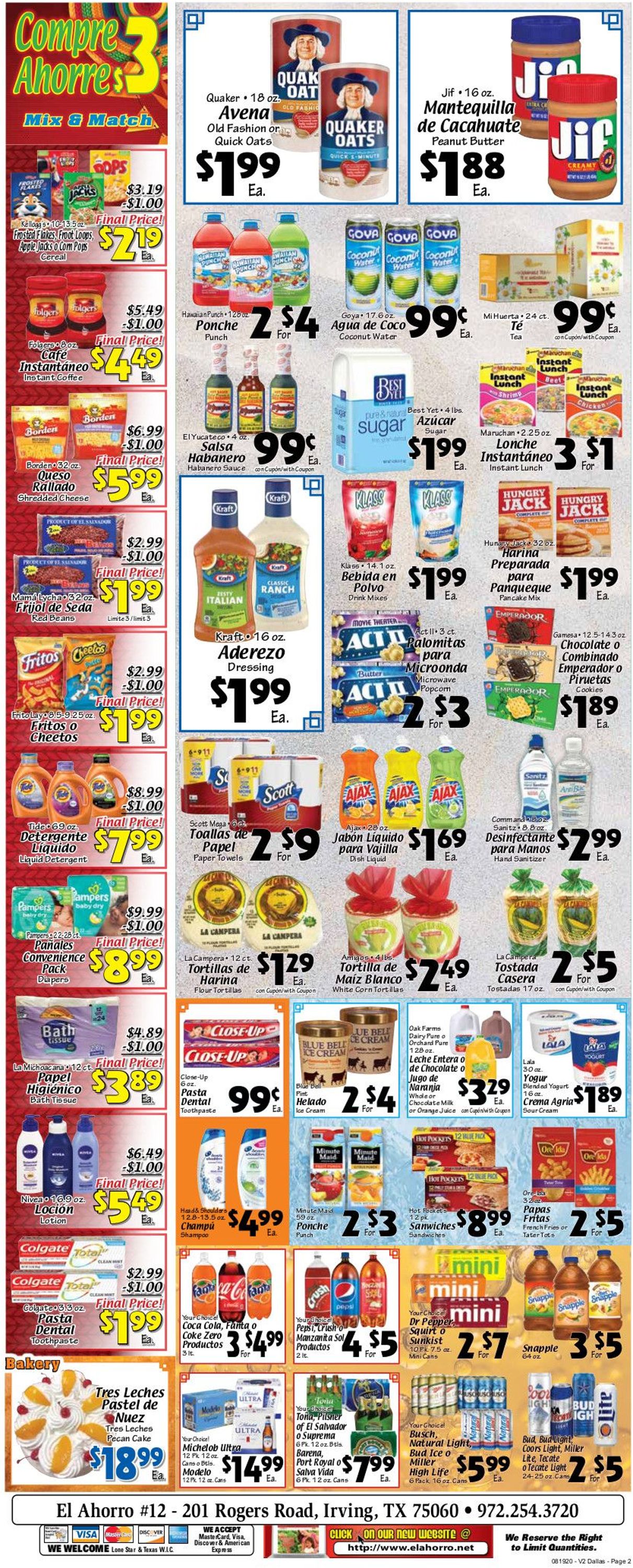 Catalogue El Ahorro Supermarket from 08/19/2020