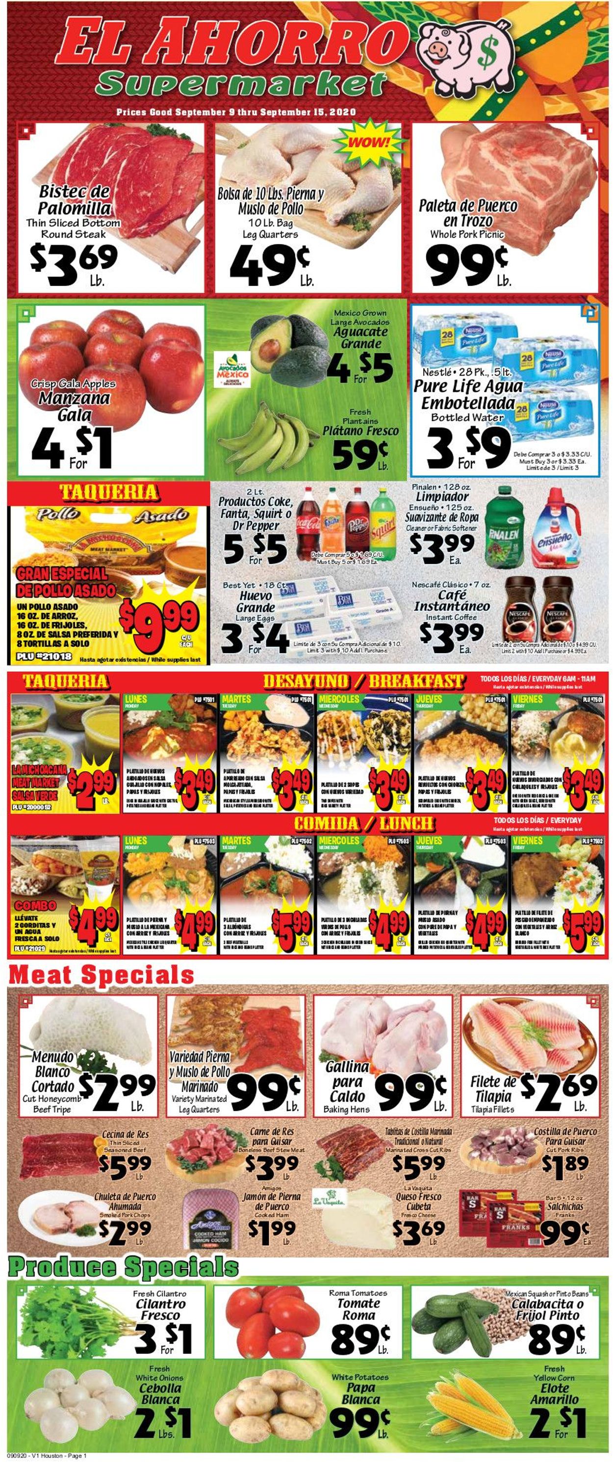 Catalogue El Ahorro Supermarket from 09/09/2020