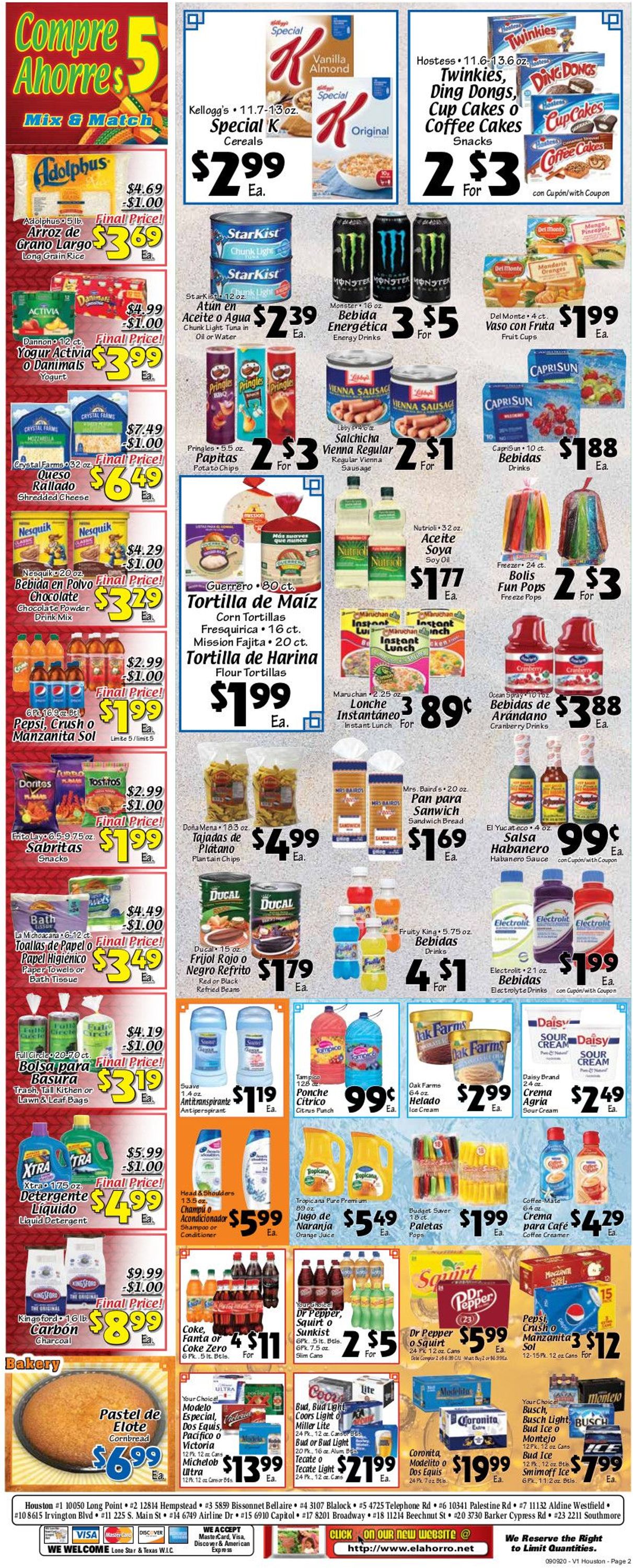 Catalogue El Ahorro Supermarket from 09/09/2020