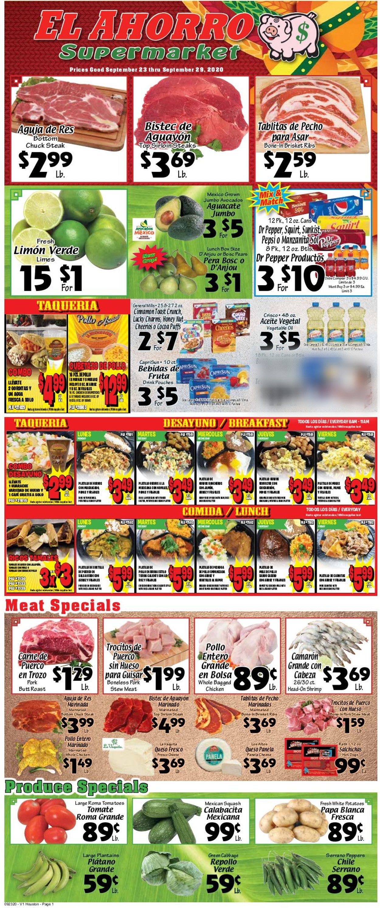 Catalogue El Ahorro Supermarket from 09/23/2020