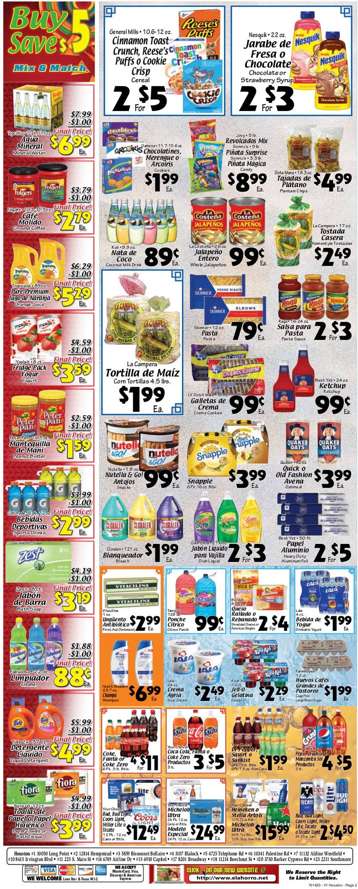 Catalogue El Ahorro Supermarket from 10/14/2020