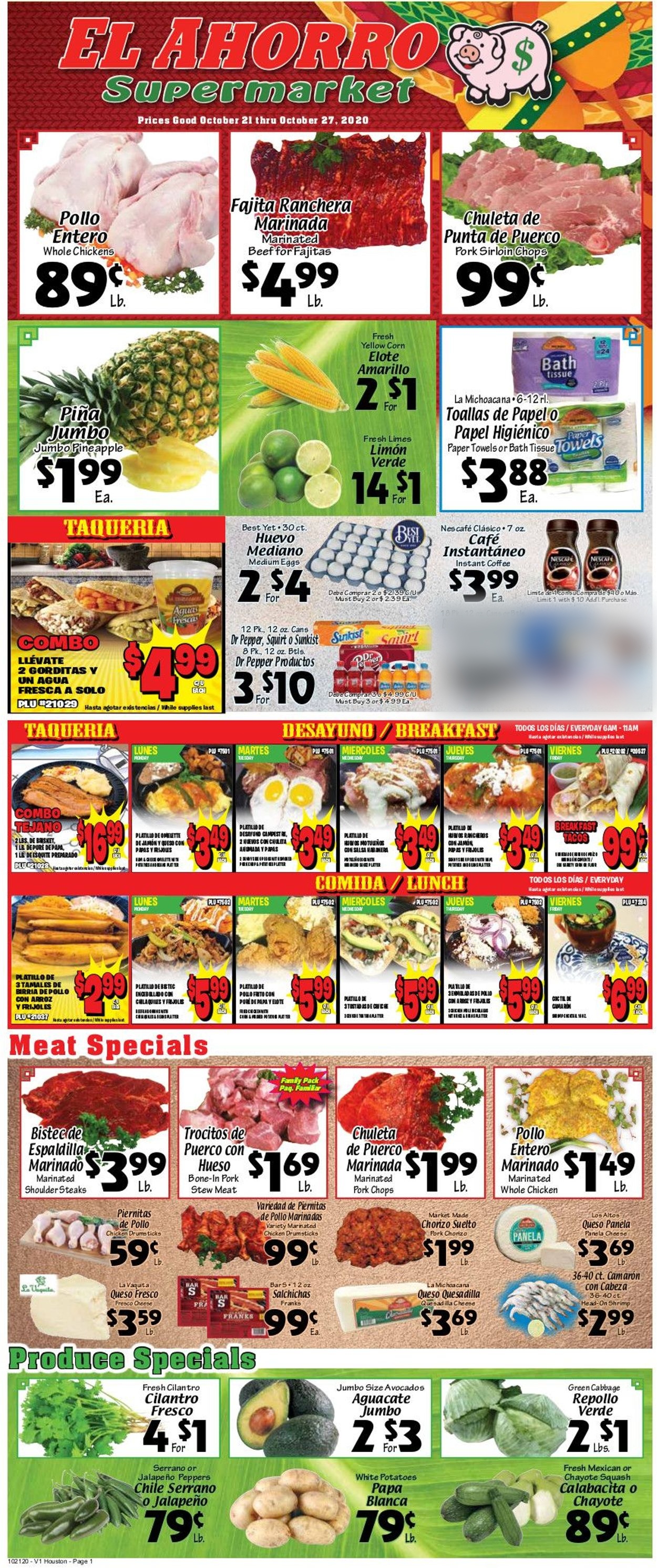 Catalogue El Ahorro Supermarket from 10/21/2020