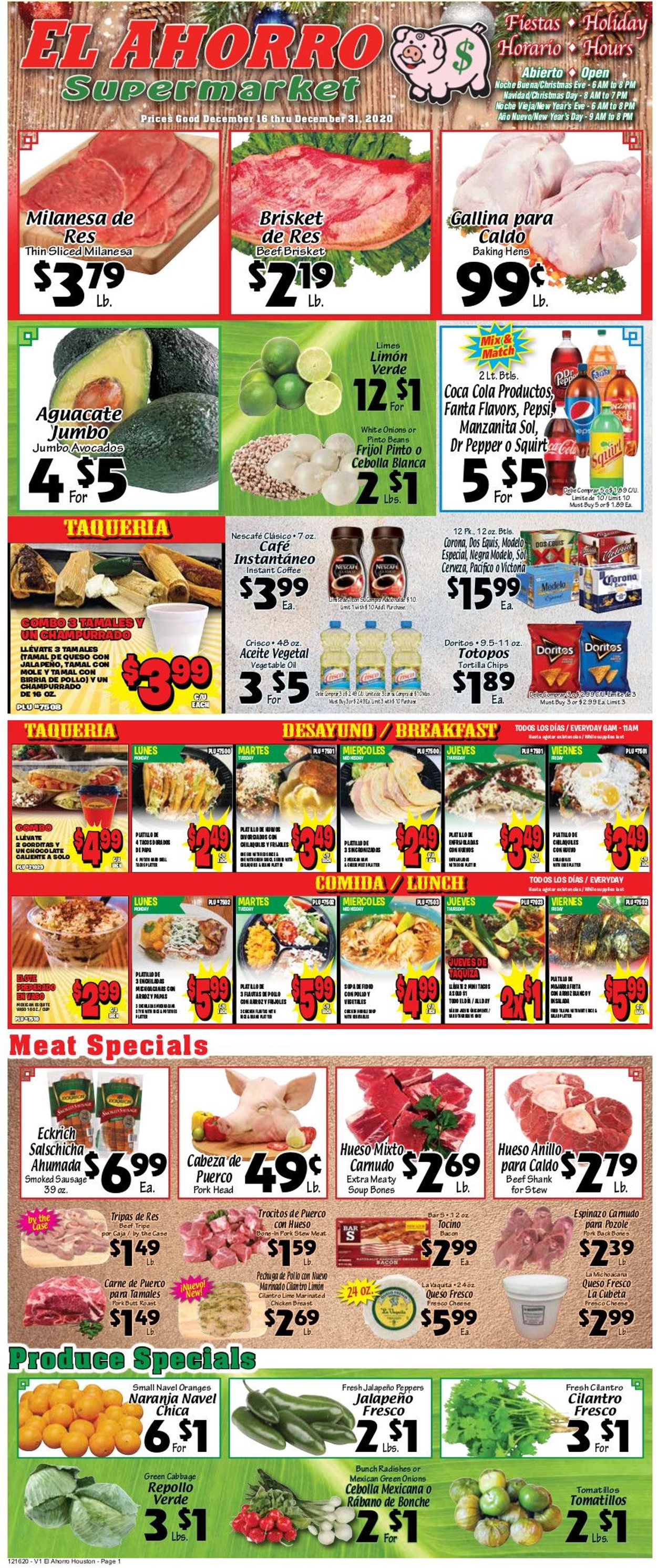 Catalogue El Ahorro Supermarket from 12/16/2020