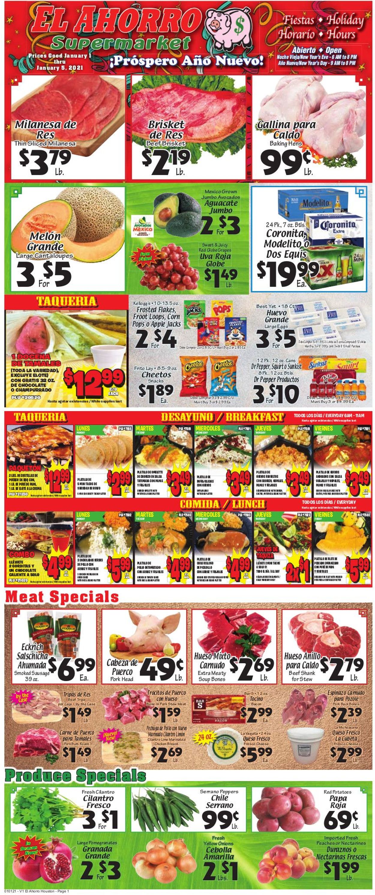 Catalogue El Ahorro Supermarket from 01/01/2021