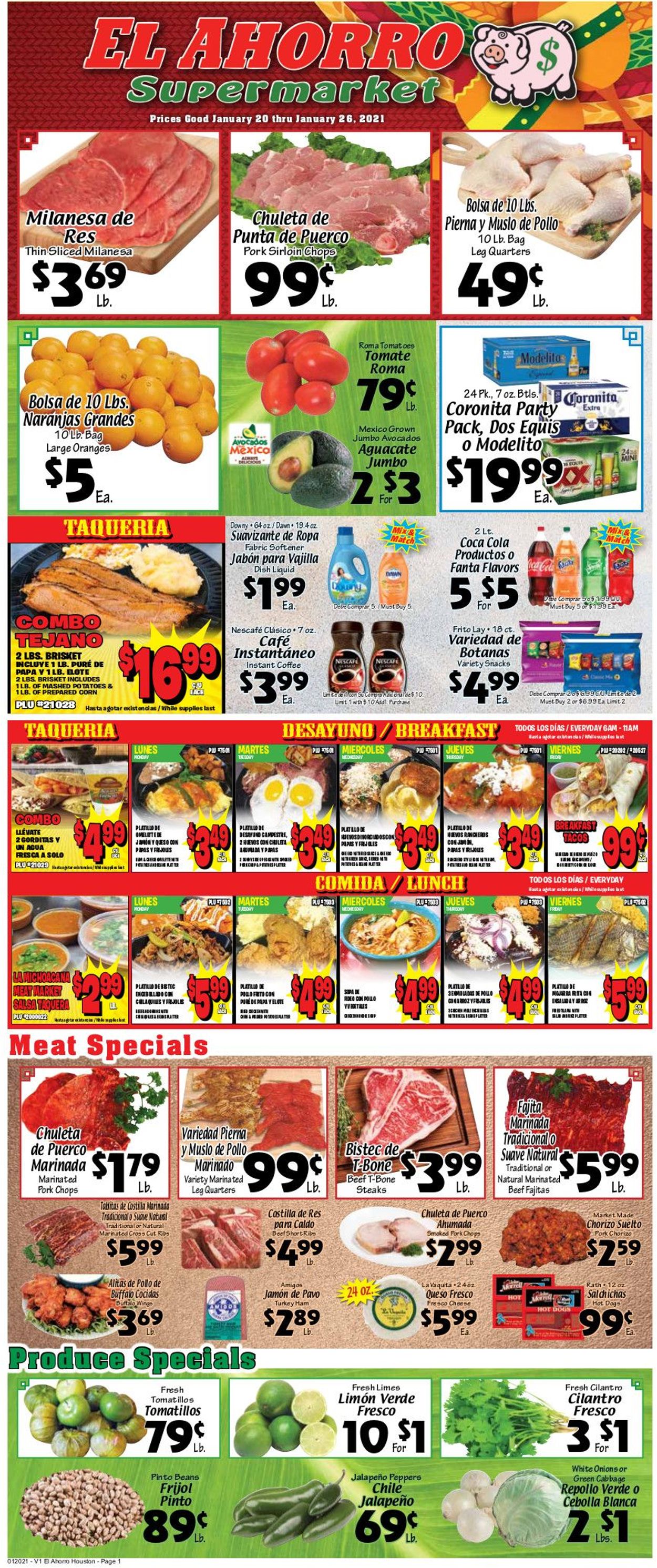 Catalogue El Ahorro Supermarket from 01/20/2021