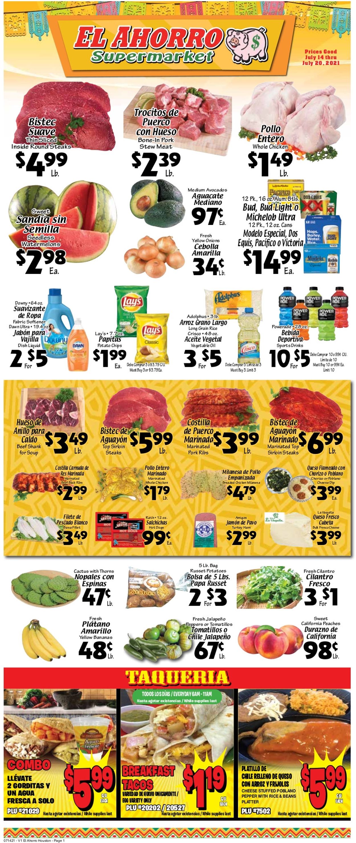 Catalogue El Ahorro Supermarket from 07/14/2021