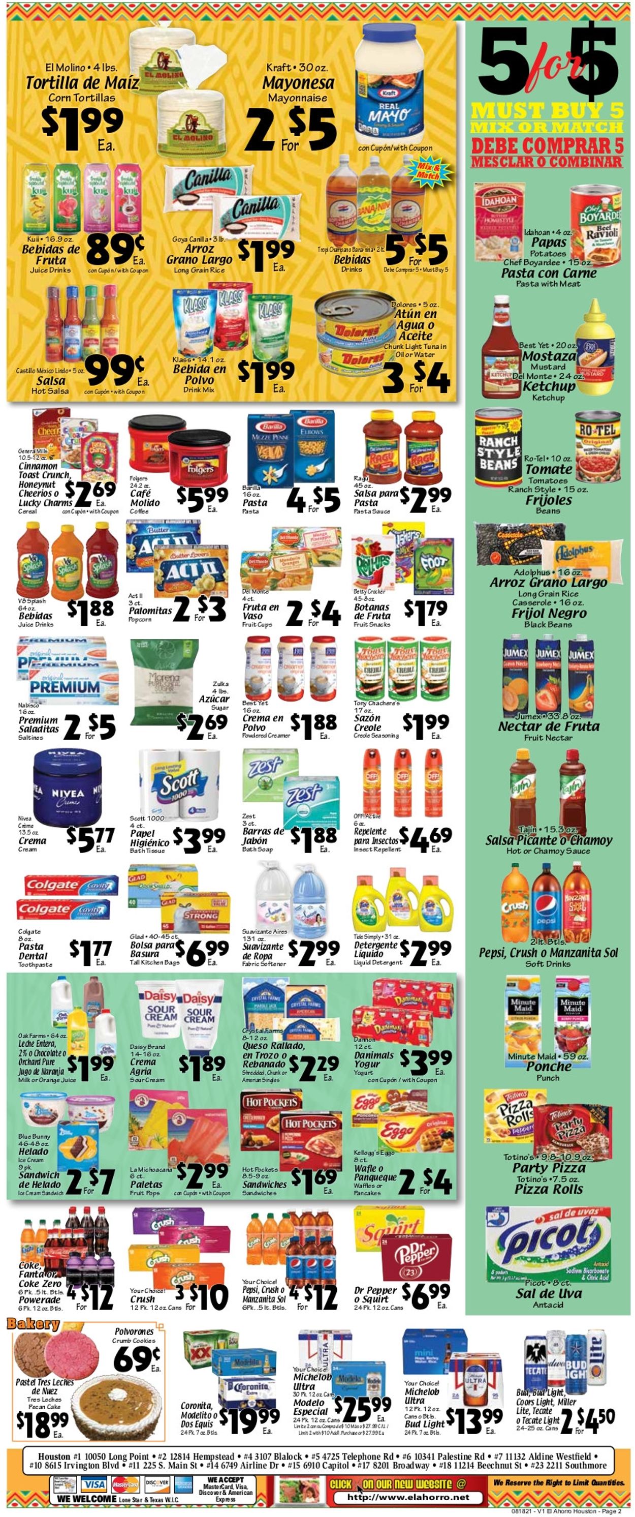 Catalogue El Ahorro Supermarket from 08/18/2021