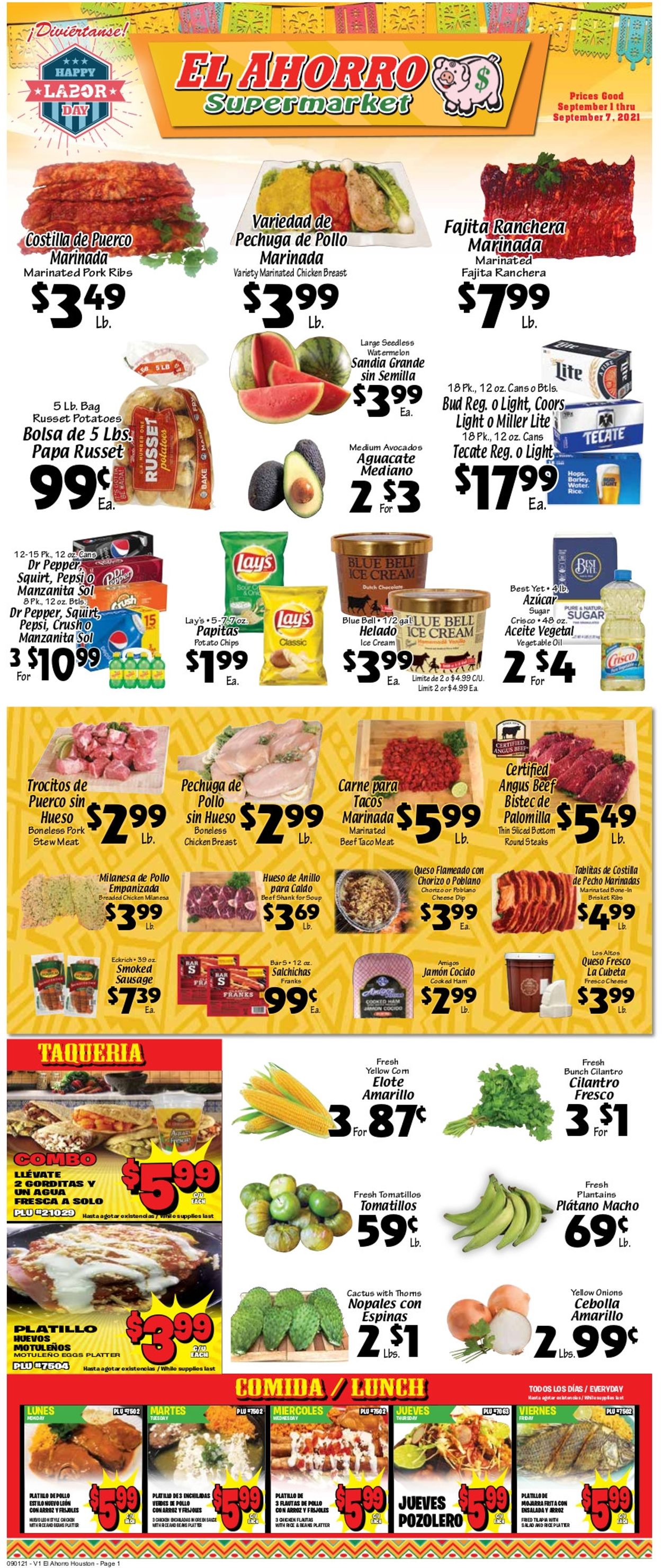 Catalogue El Ahorro Supermarket from 09/01/2021