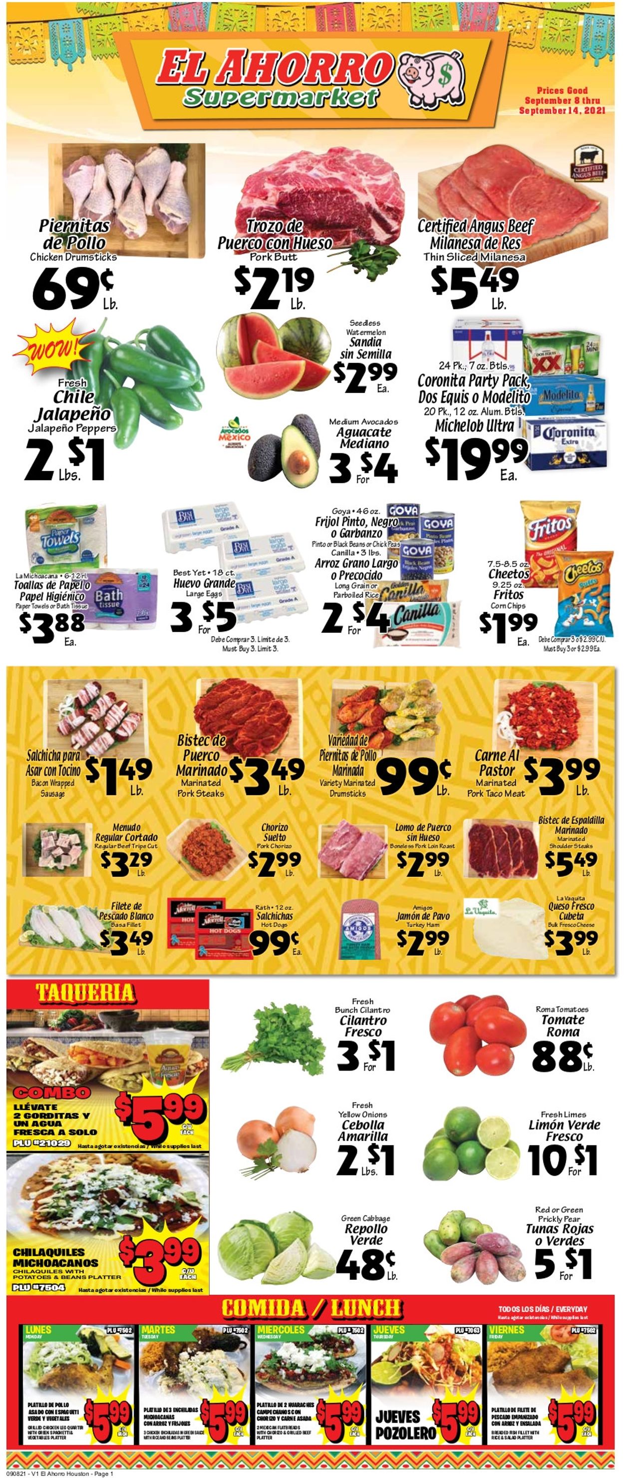 Catalogue El Ahorro Supermarket from 09/08/2021